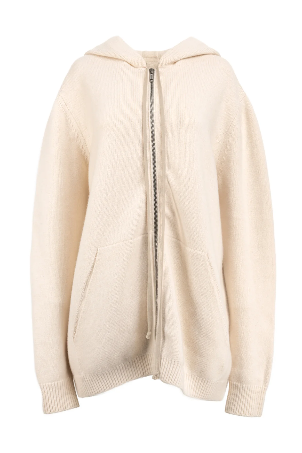 Rick Owens Size L Glitter F/W 17 Hooded Zip Up Cashmere Cardigan