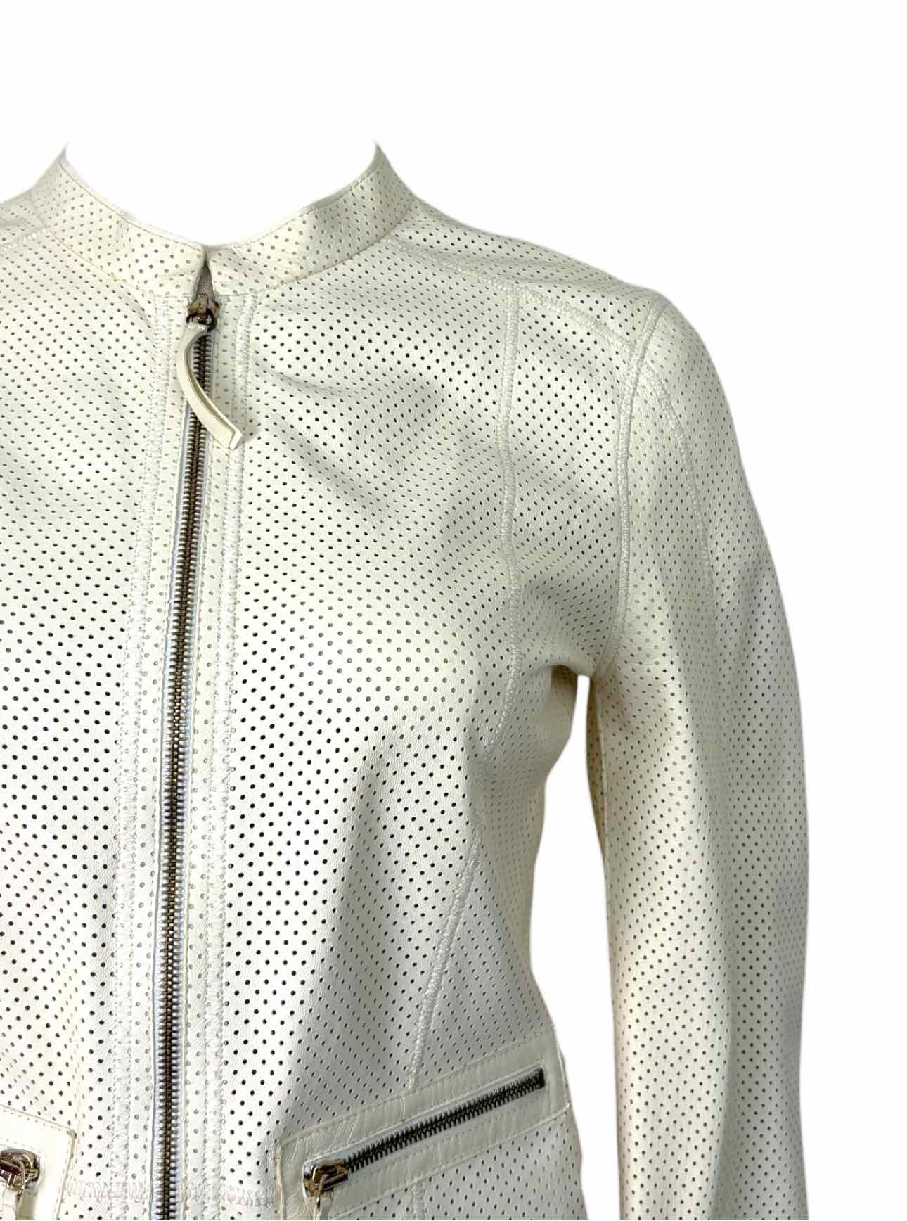 Roberto Cavalli Size 42 Perforated Leather Jacket - Image 4