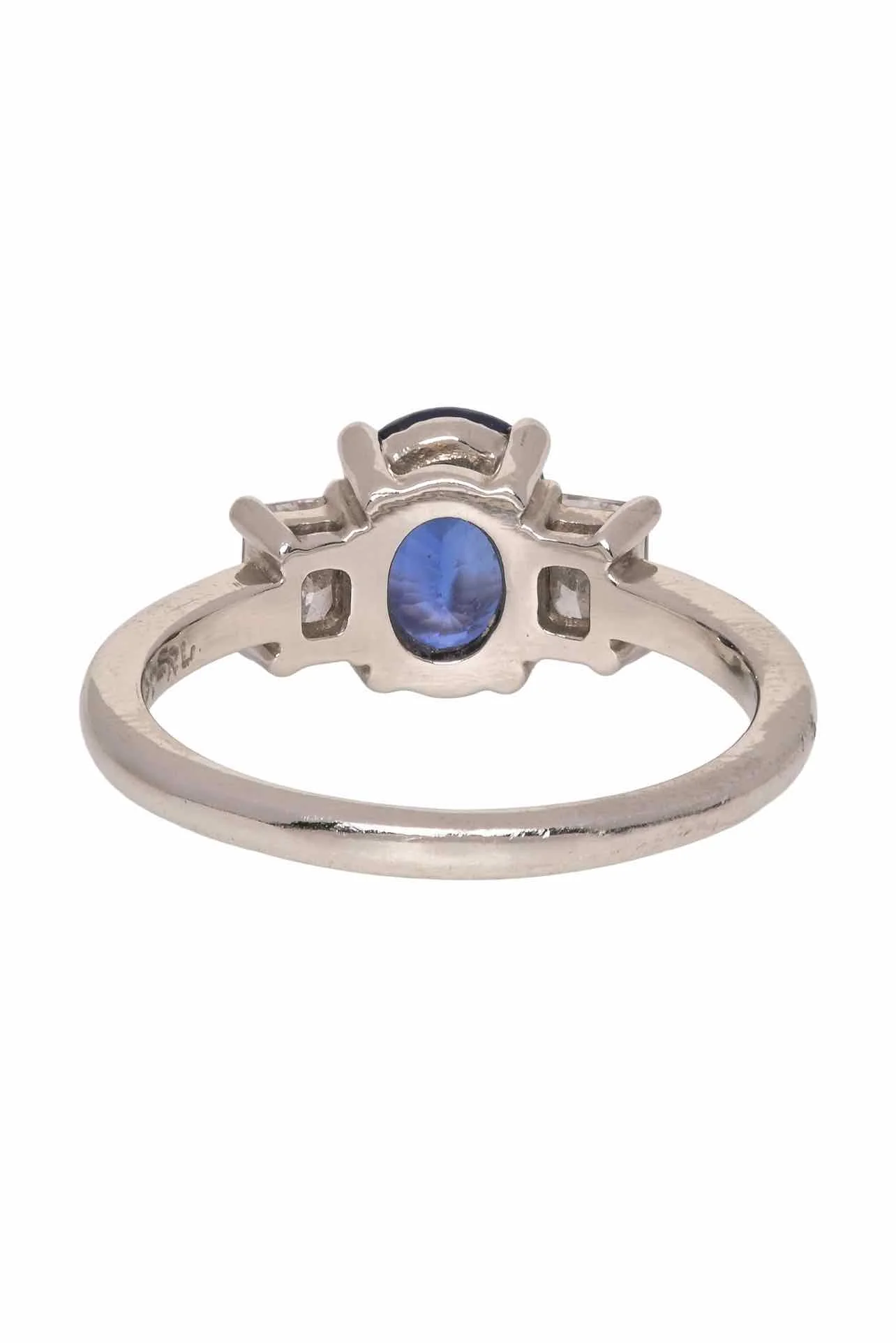 Roden Jewellers Size 6.5 Platinum Natural Diamond & Blue Sapphire Ring - Image 2