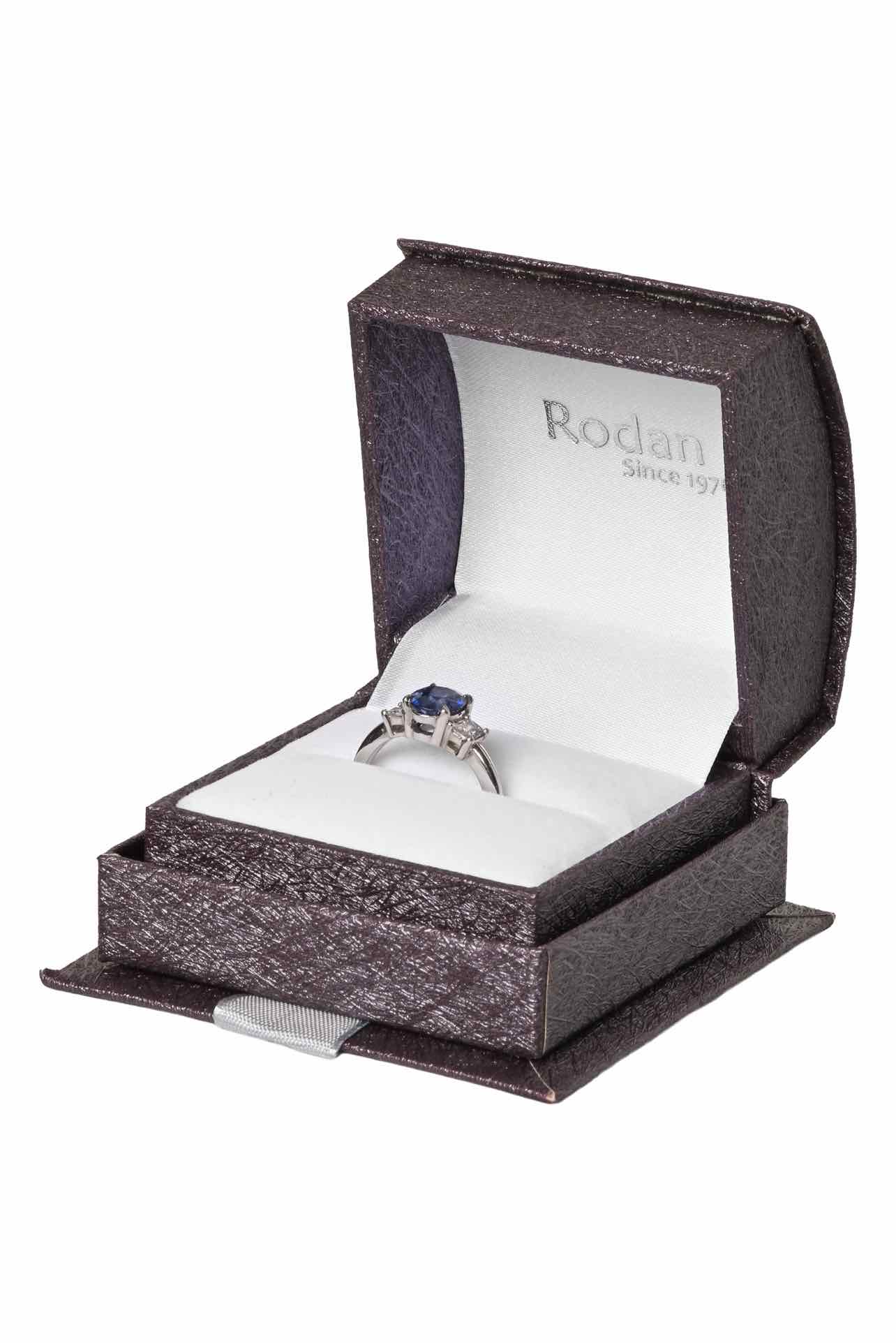 Roden Jewellers Size 6.5 Platinum Natural Diamond & Blue Sapphire Ring - Image 3