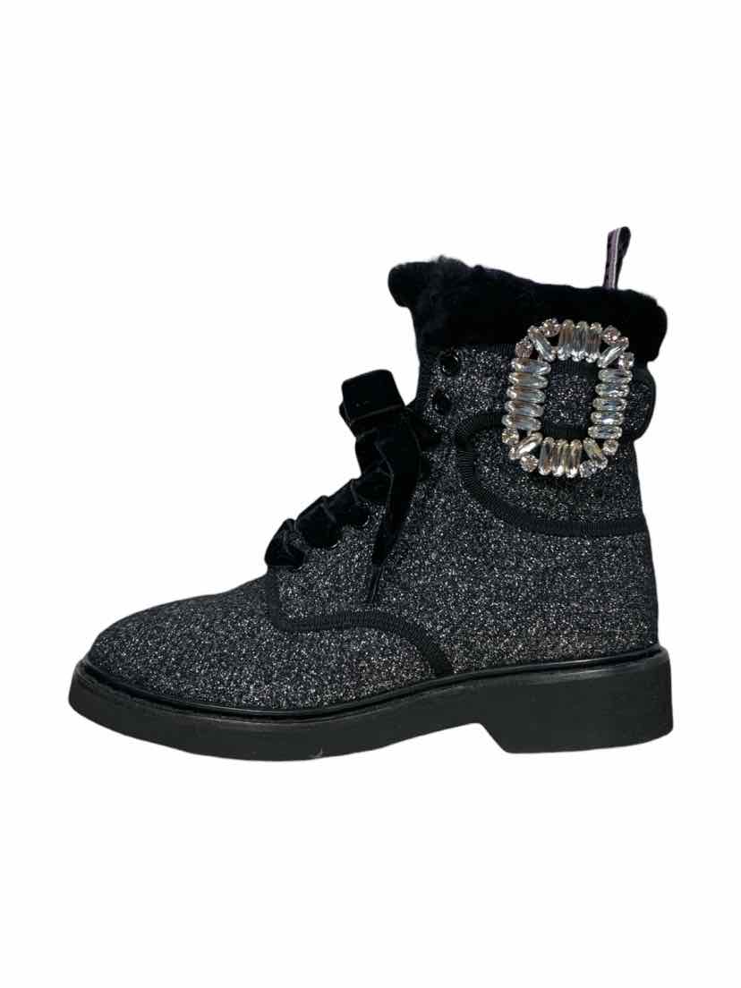 Roger Vivier Size 35 Viv' Rangers 45 Shearling Lined Ankle Boots - Image 3