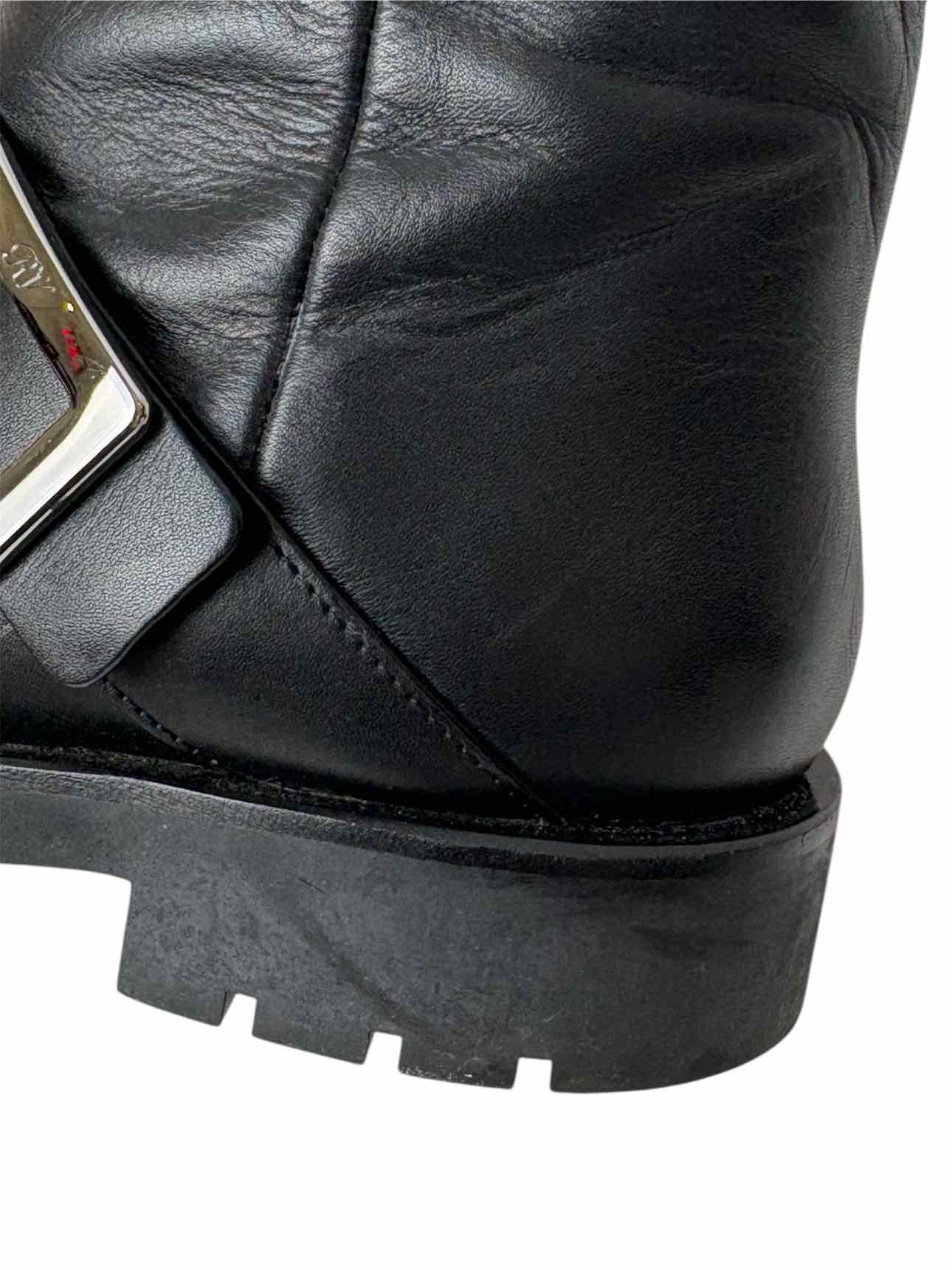 Roger Vivier Size 39.5 Leather Moto Boots - Image 10