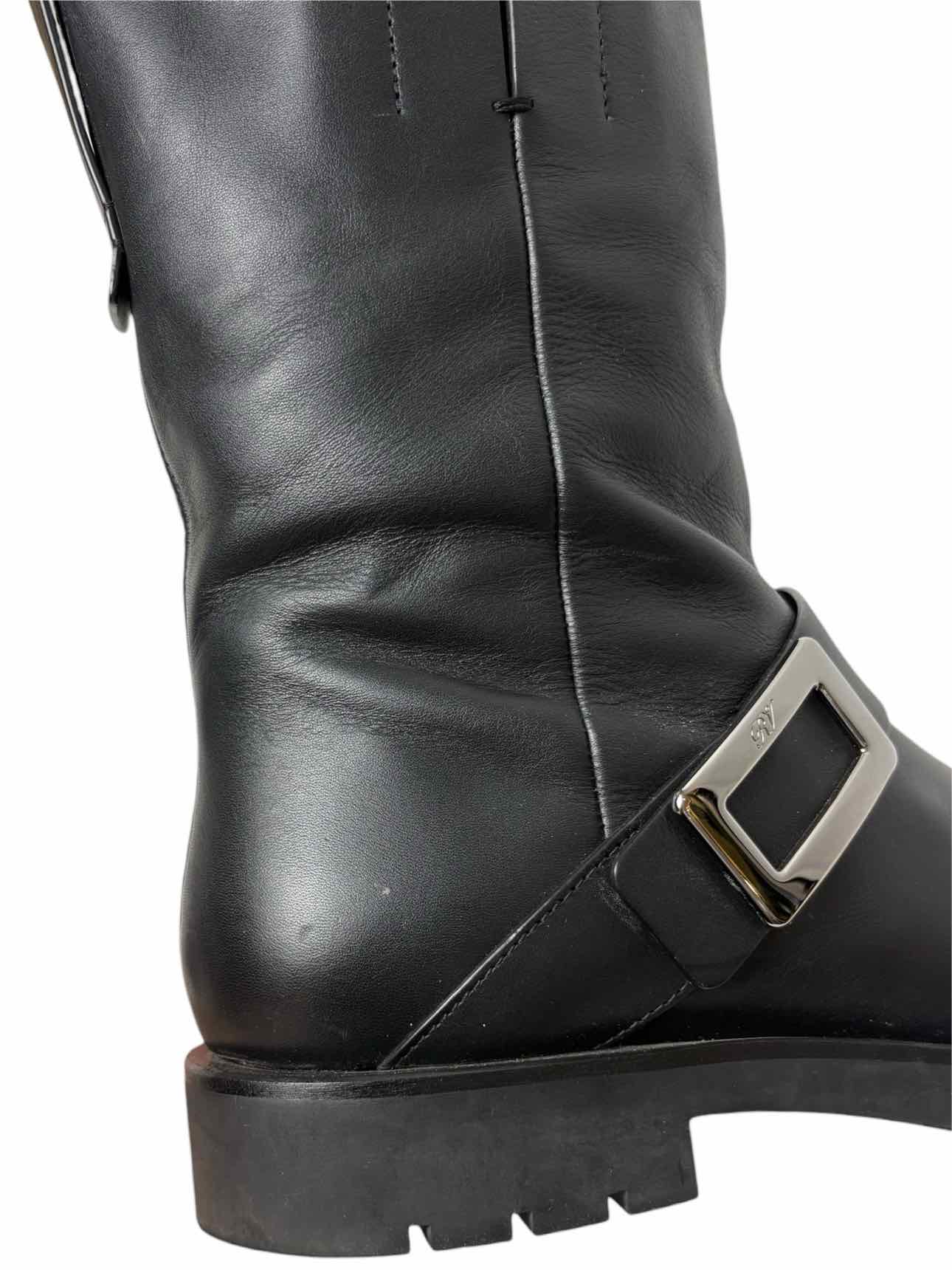 Roger Vivier Size 39.5 Leather Moto Boots - Image 11