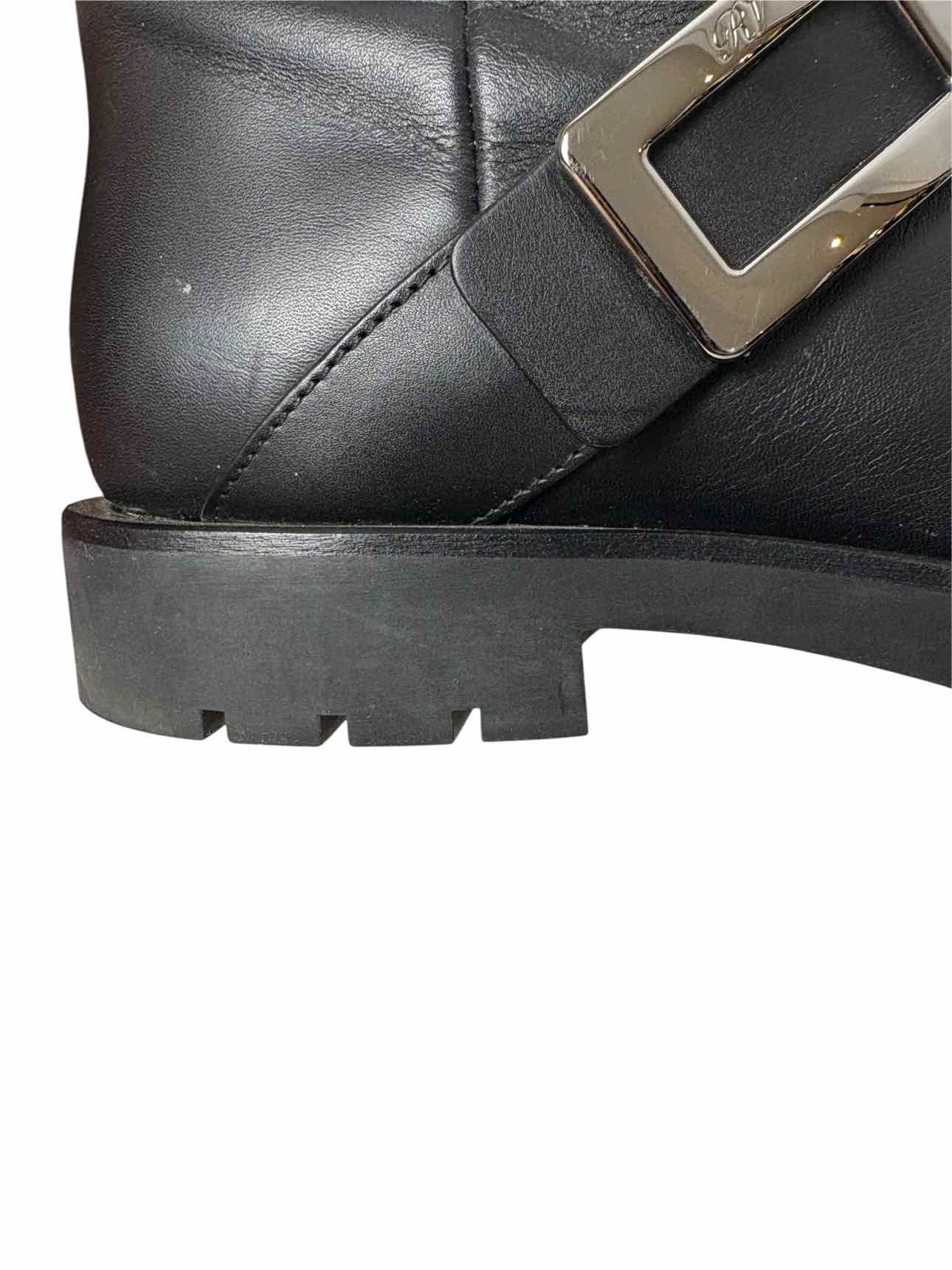 Roger Vivier Size 39.5 Leather Moto Boots - Image 12