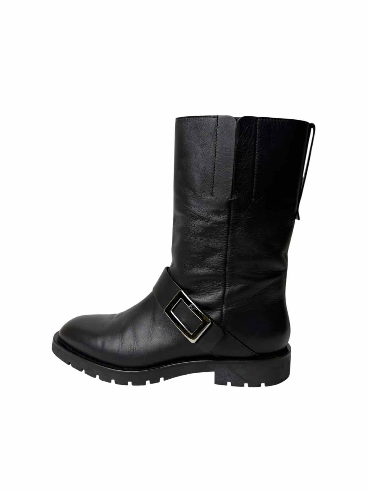 Roger Vivier Size 39.5 Leather Moto Boots - Image 3