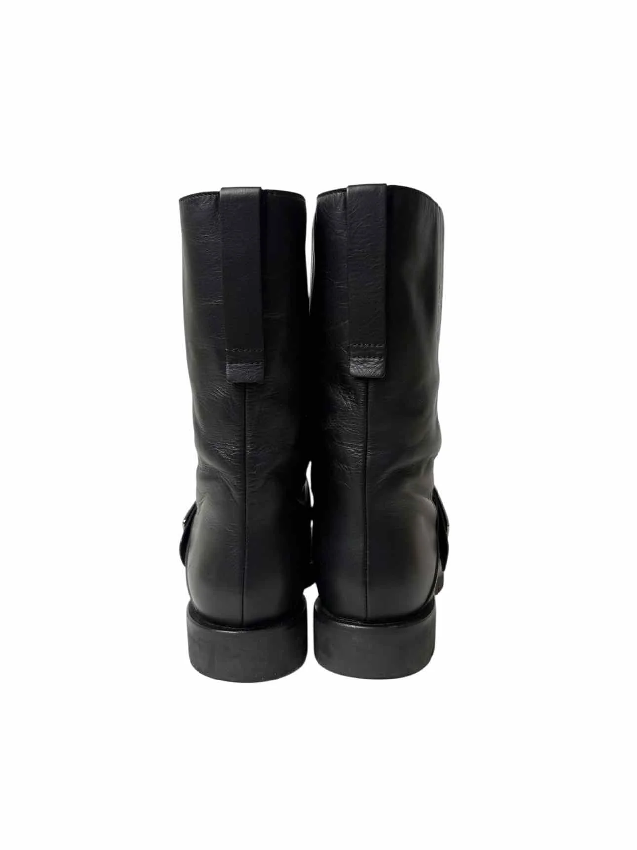 Roger Vivier Size 39.5 Leather Moto Boots - Image 4