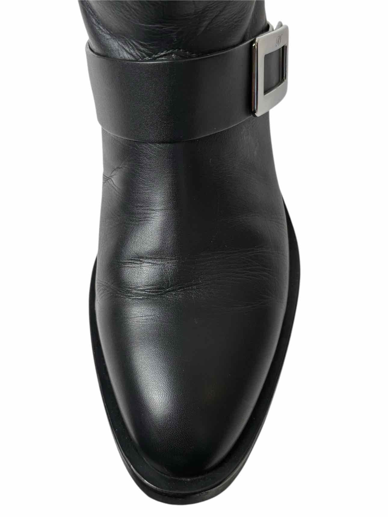 Roger Vivier Size 39.5 Leather Moto Boots - Image 8