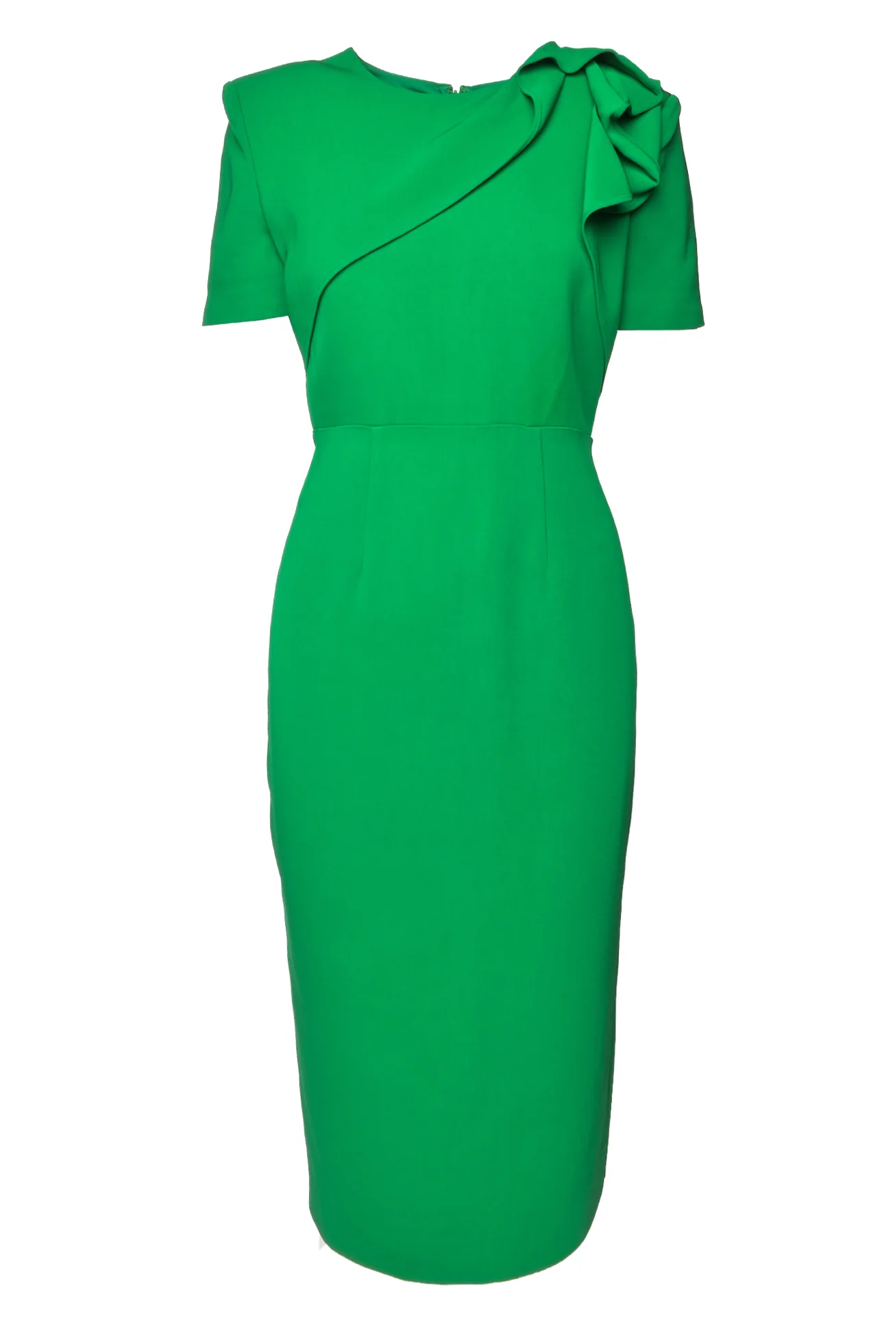 Roland Mouret Size 6 Short Sleeve Stretch-Cady Midi Dress