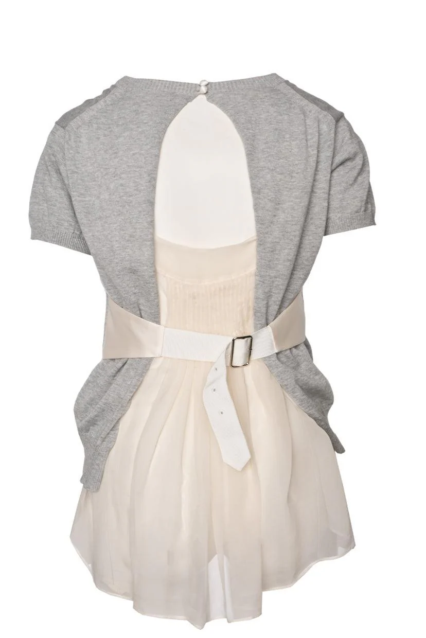 Sacai Size 3 Open Back Short Sleeve Sweater - Image 2