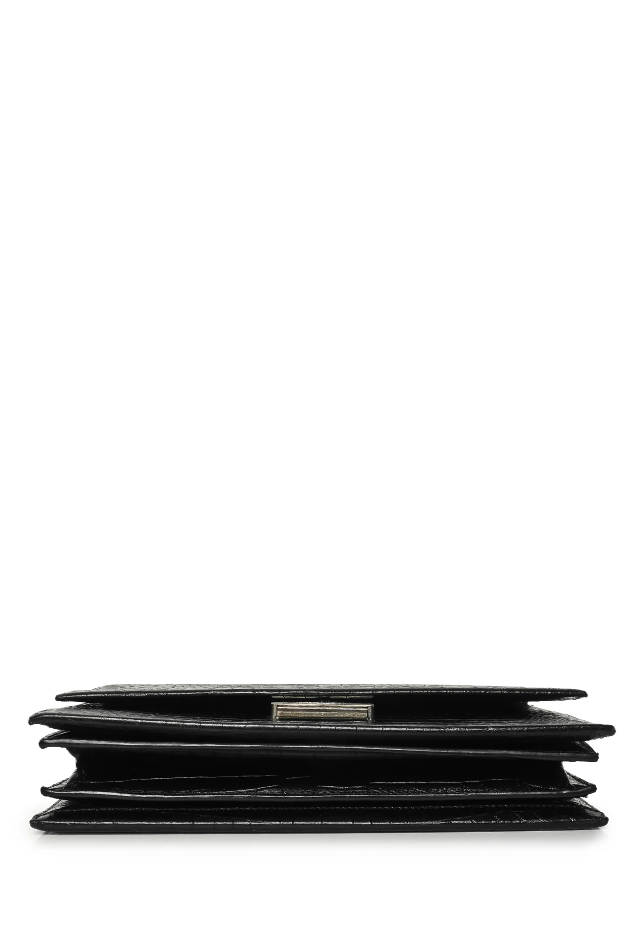 Saint Laurent 2017 Croc Embossed Leather Medium Babylone Top Handle Purse - Image 4