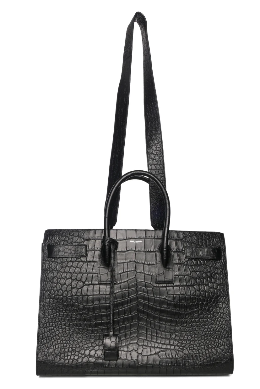 Saint Laurent 2017 Large Croc Embossed Sac De Jour Tote - Image 5