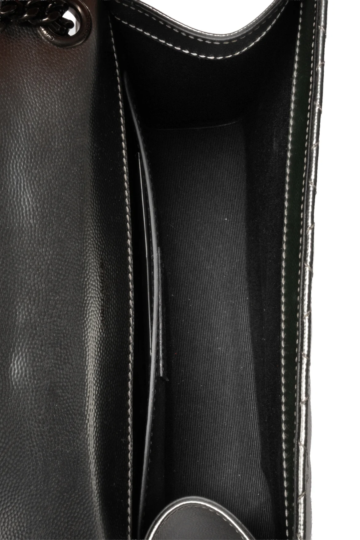 Saint Laurent 2018 Quilted Grain de Poudre Metallic Medium Envelope Crossbody - Image 6