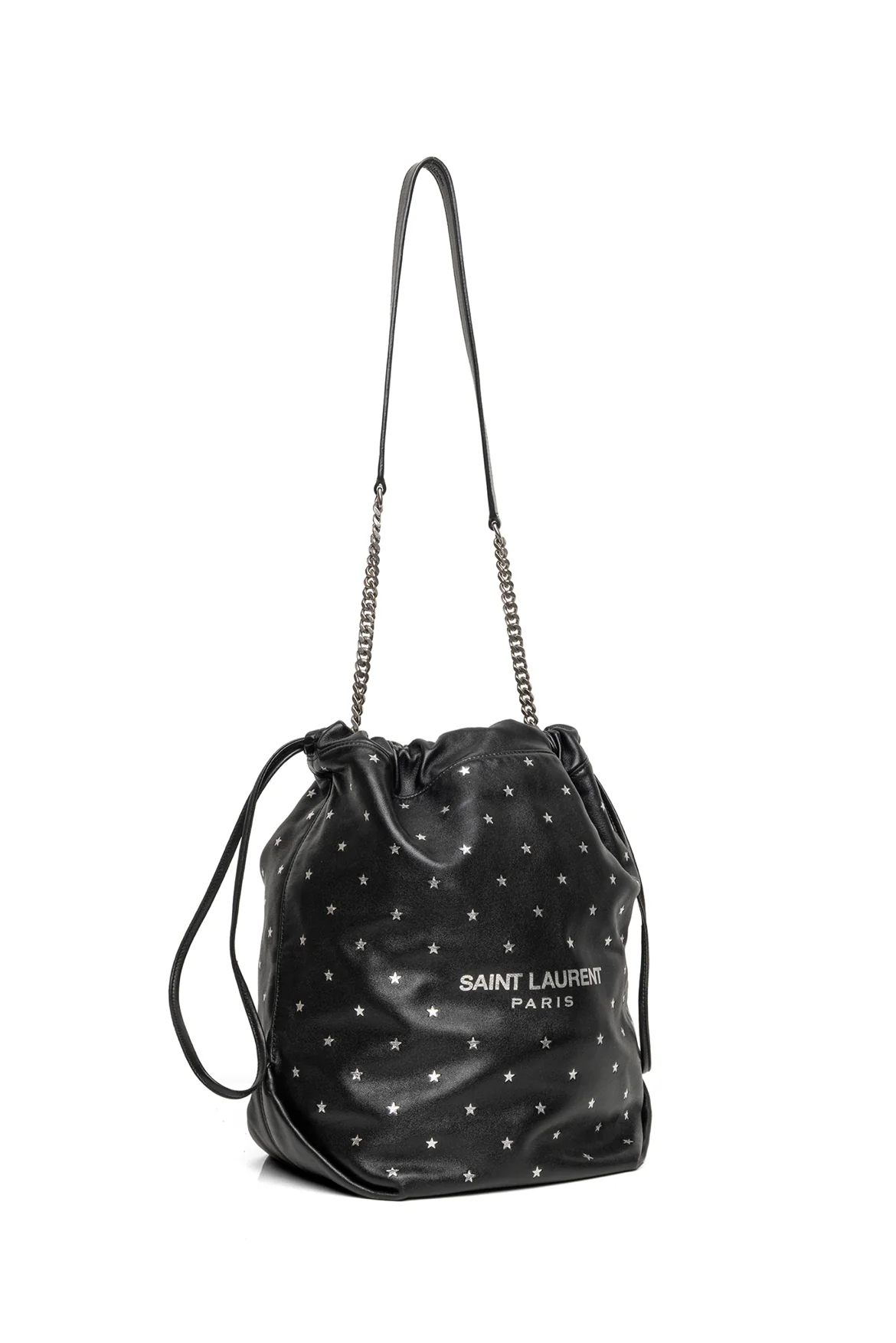 Saint Laurent 2019 All Over Silver Star Teddy Bucket Bag - Image 2