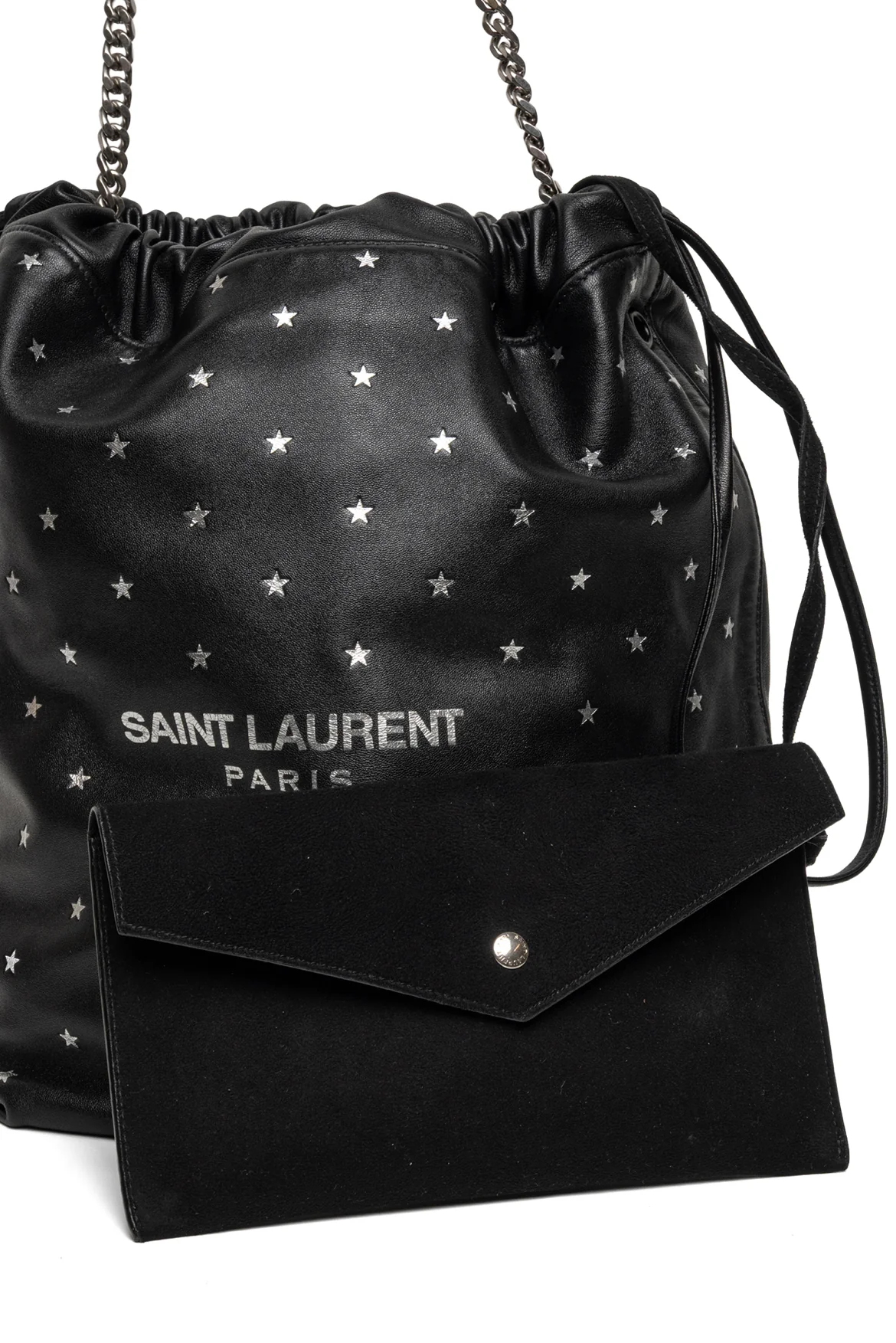 Saint Laurent 2019 All Over Silver Star Teddy Bucket Bag - Image 5