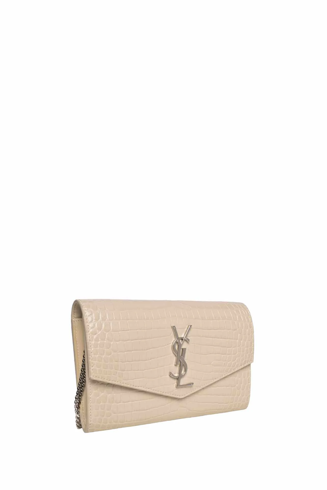 Saint Laurent 2020 Croc Embossed Uptown Chain Wallet Crossbody - Image 2