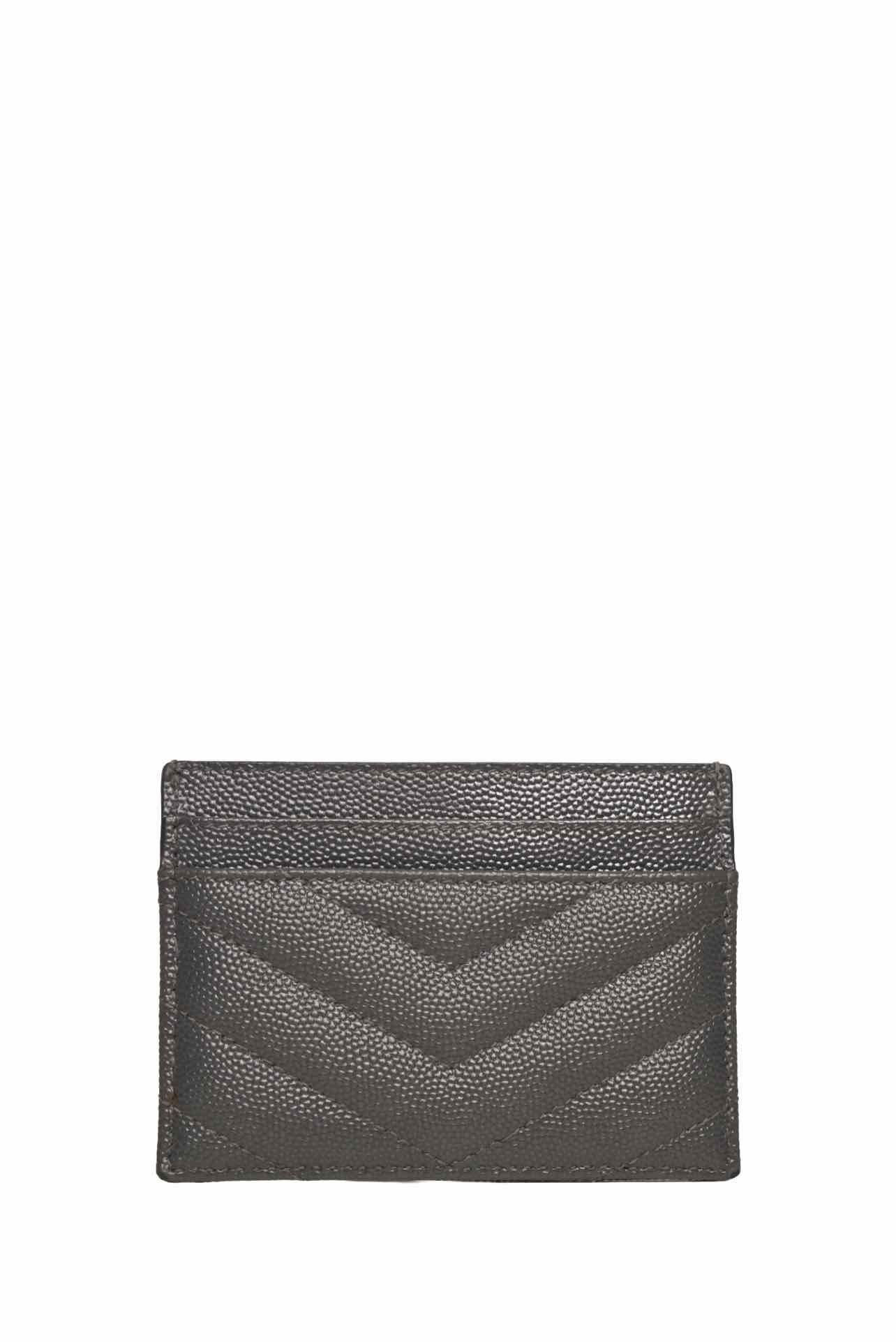 Saint Laurent Cassandre Quilted Grain De Poudre Leather Card Holder Wallet - Image 2