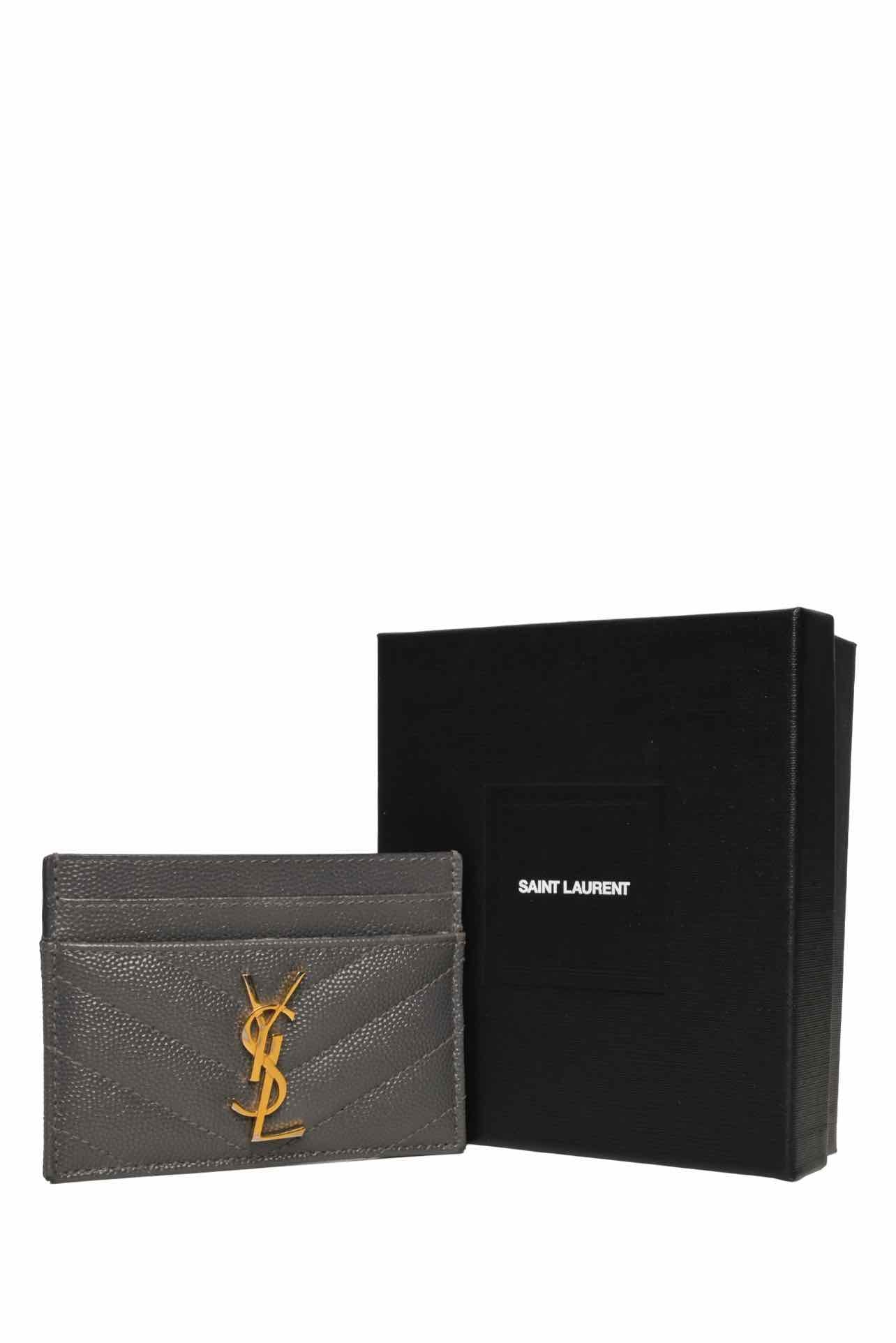 Saint Laurent Cassandre Quilted Grain De Poudre Leather Card Holder Wallet - Image 3