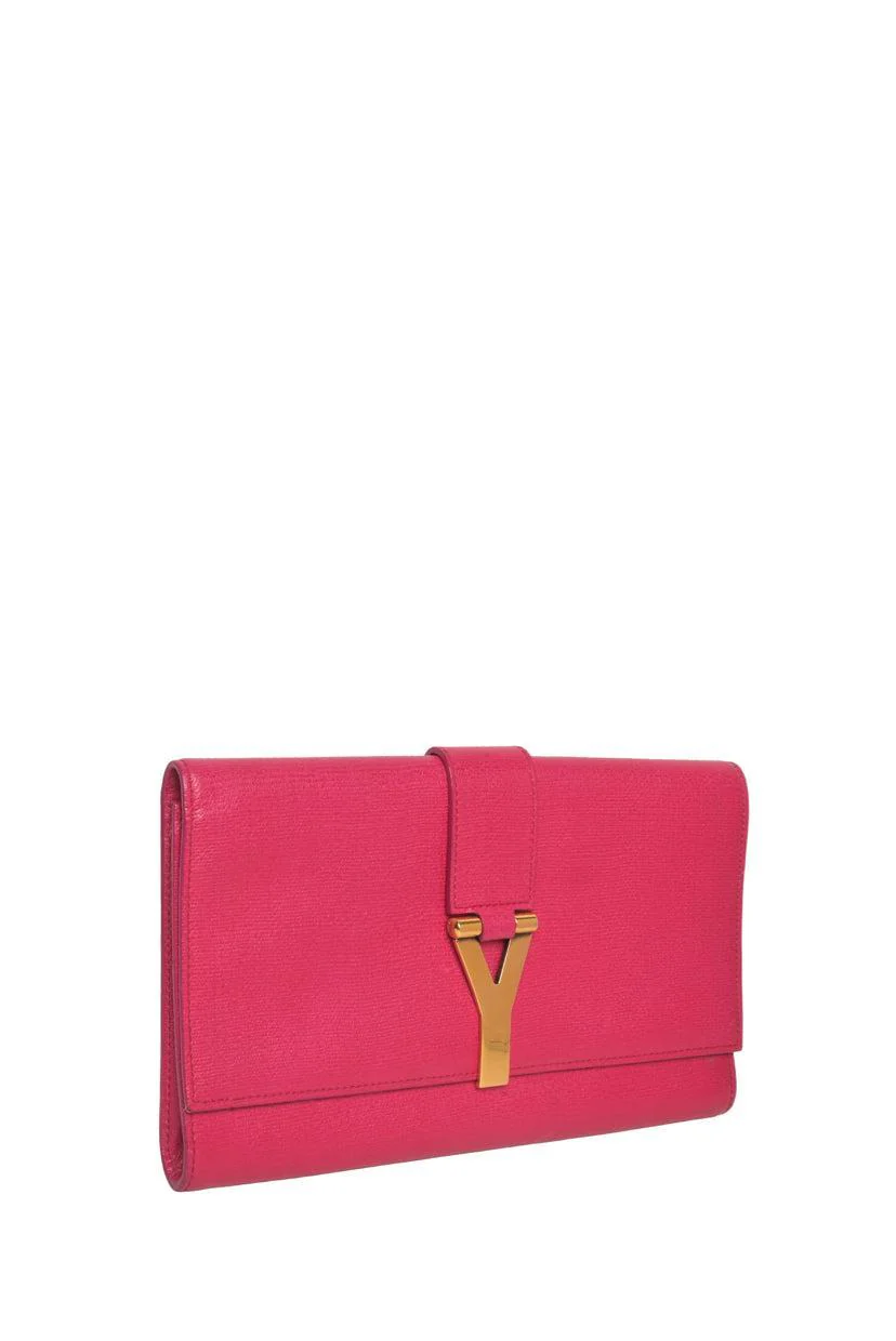 Saint Laurent Coated Canvas Y Ligne Clutch - Image 2