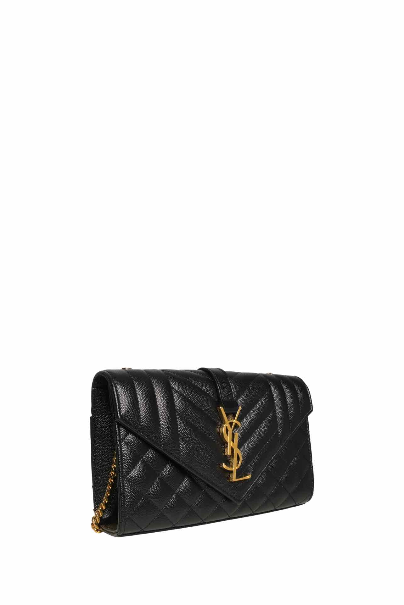 Saint Laurent Grain De Poudre Embossed Leather Small Envelope Shoulder Bag - Image 2
