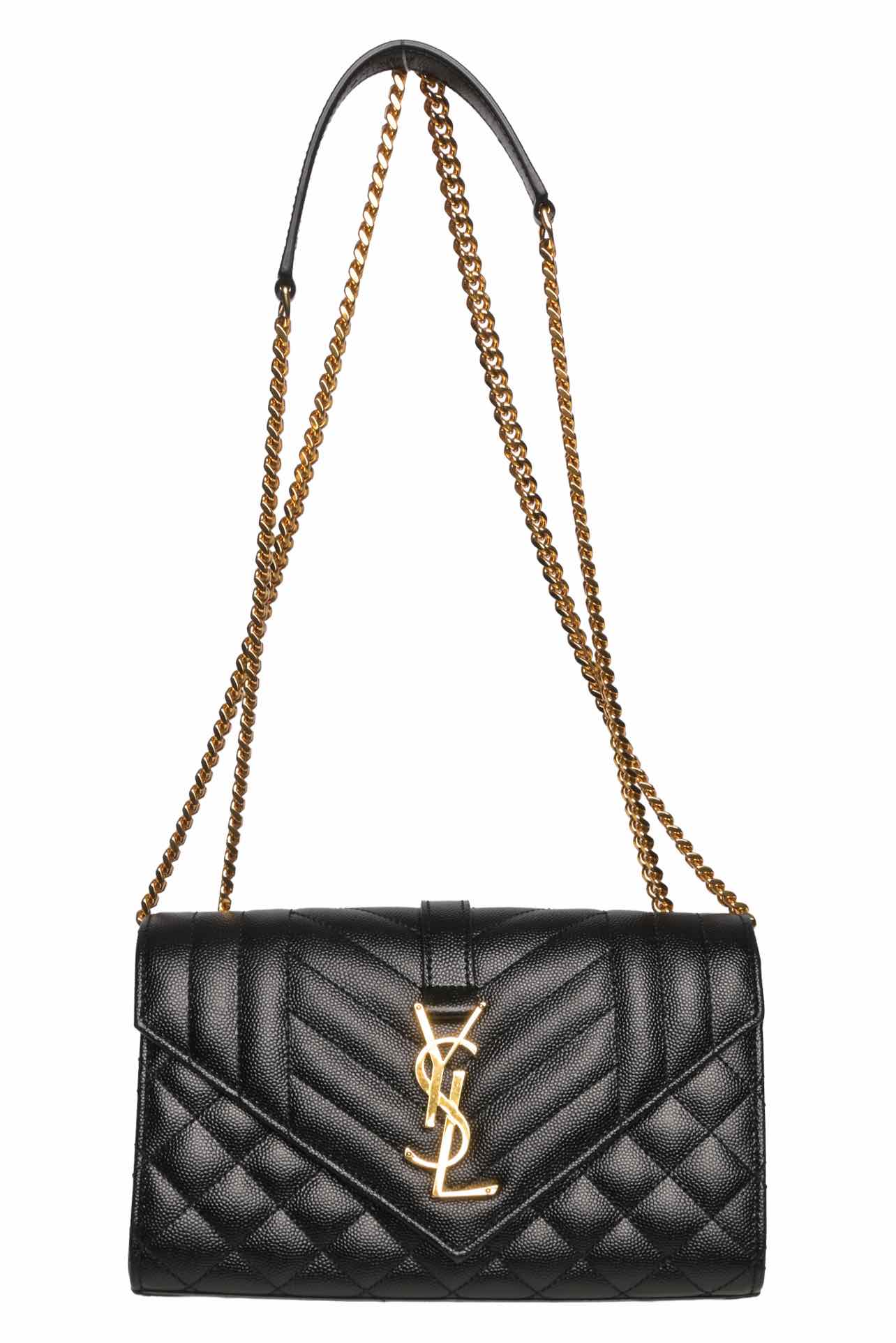 Saint Laurent Grain De Poudre Embossed Leather Small Envelope Shoulder Bag - Image 4