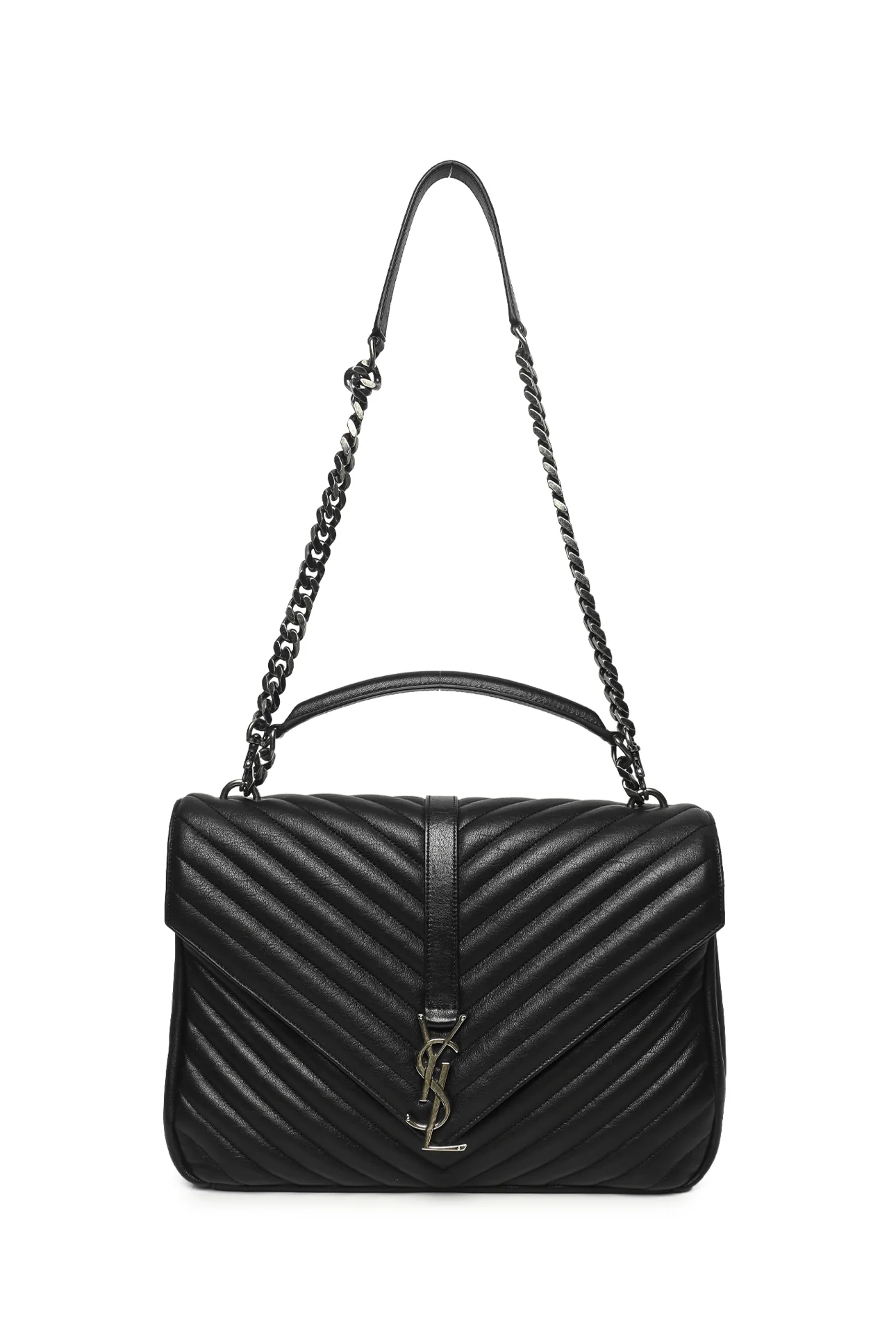 Saint Laurent Large College Quilted Leather Chain Bag - Image 5