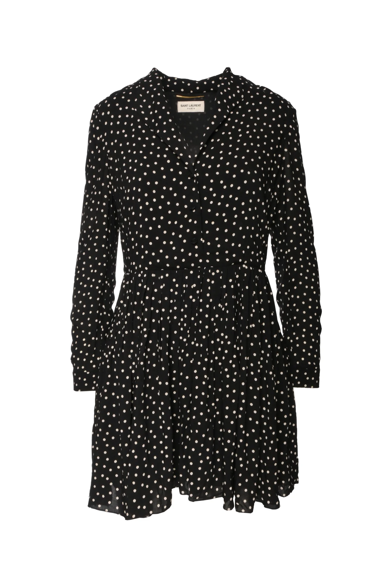 Saint Laurent Size 0 2015 Polkadot Long Sleeve Dress