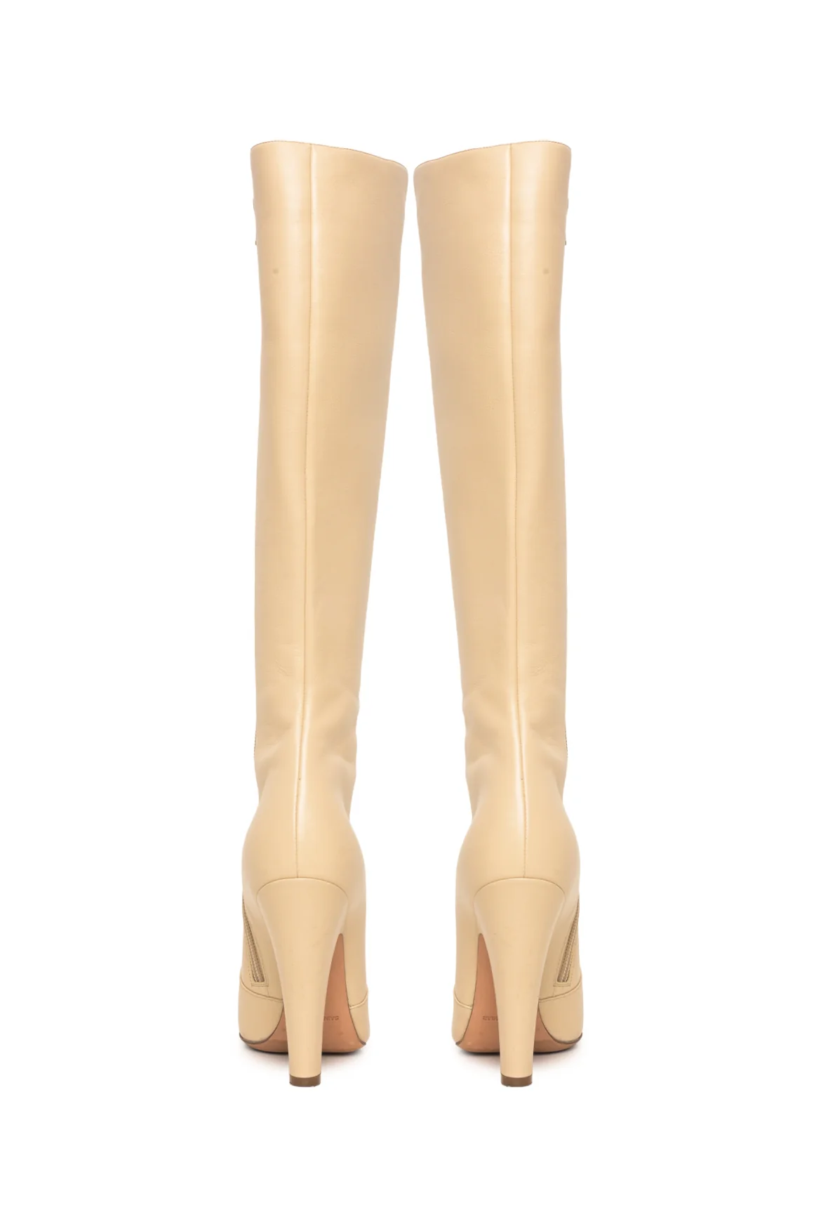 Saint Laurent Size 36.5 Leather Knee High Heeled Boots - Image 4