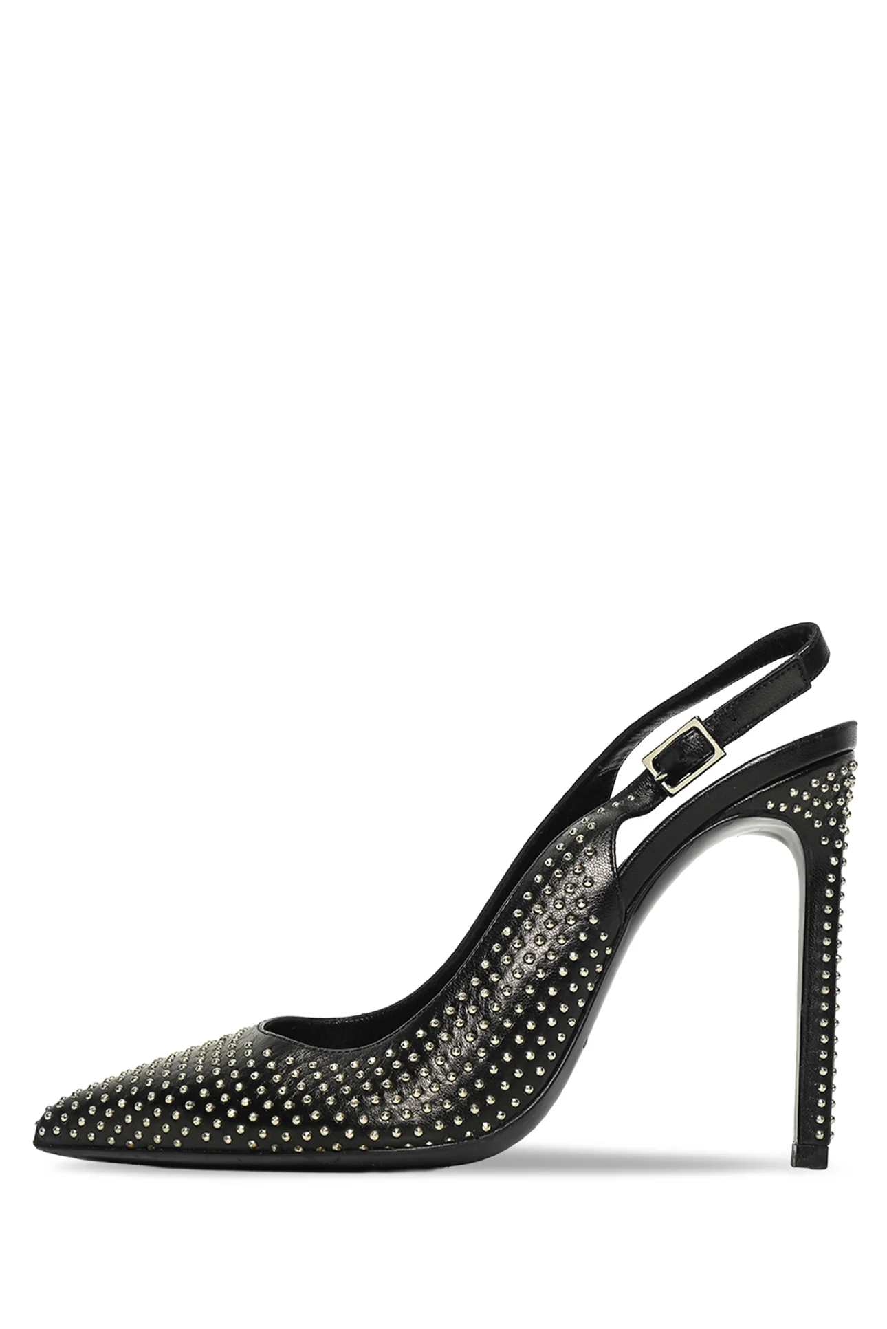 Saint Laurent Size 36 Leather Studded Slingback Pumps - Image 3