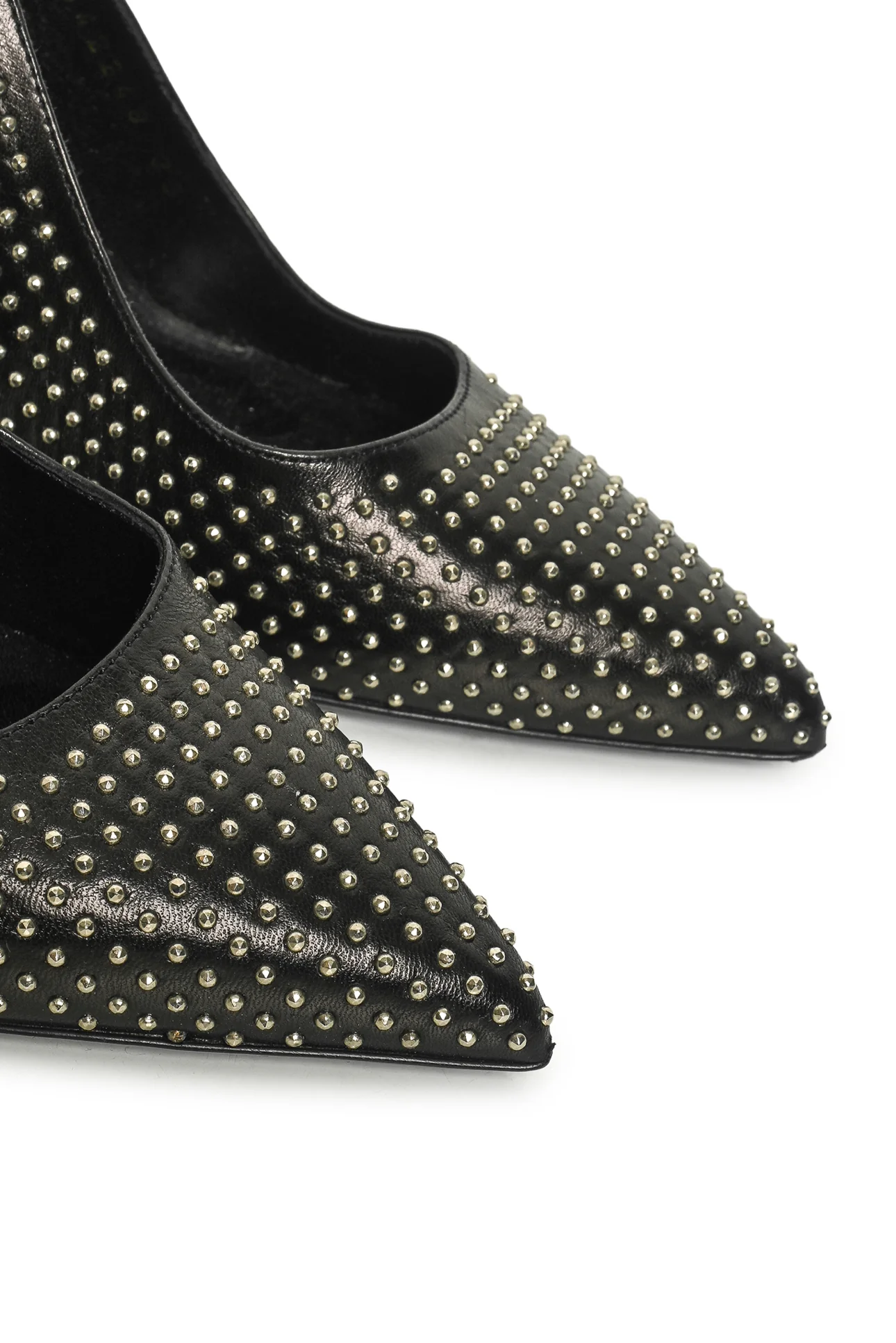 Saint Laurent Size 36 Leather Studded Slingback Pumps - Image 4