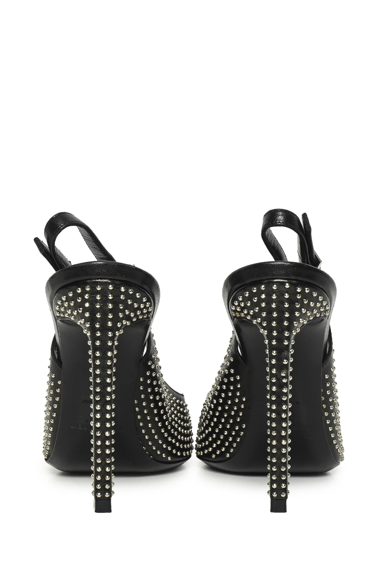 Saint Laurent Size 36 Leather Studded Slingback Pumps - Image 5