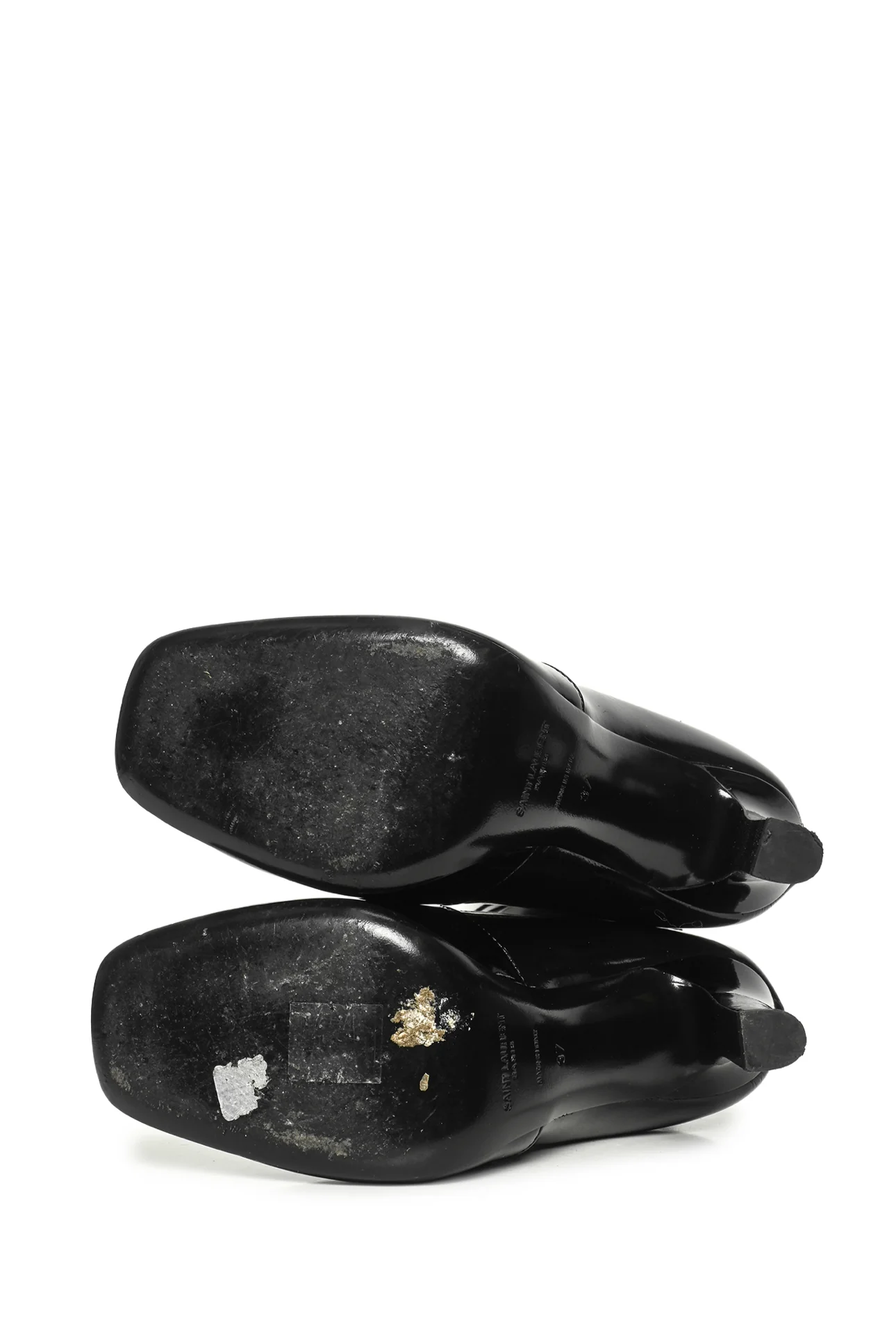 Saint Laurent Size 37 Patent Stretch Crystal Buckle Lala 105 Tall Boots - Image 5