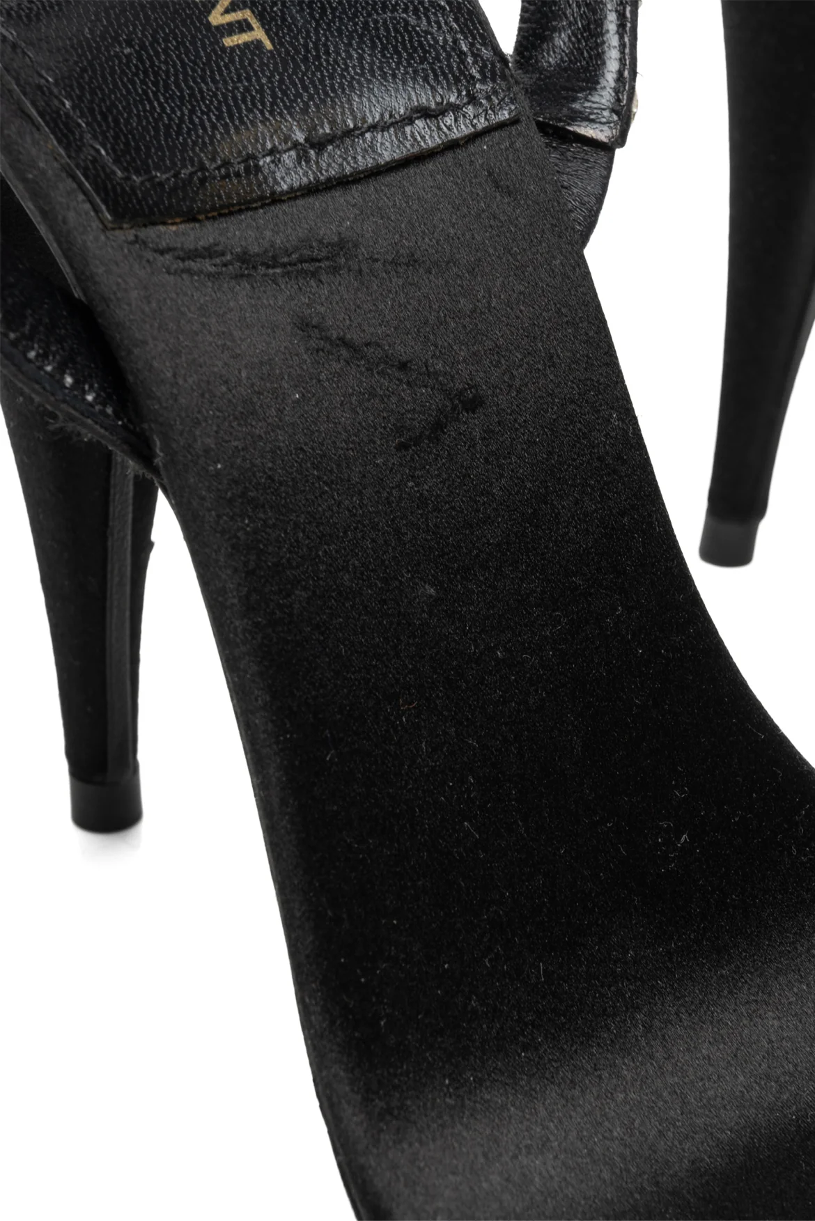 Saint Laurent Size 38 Kiki Crystal Embellished Satin Sandals - Image 5