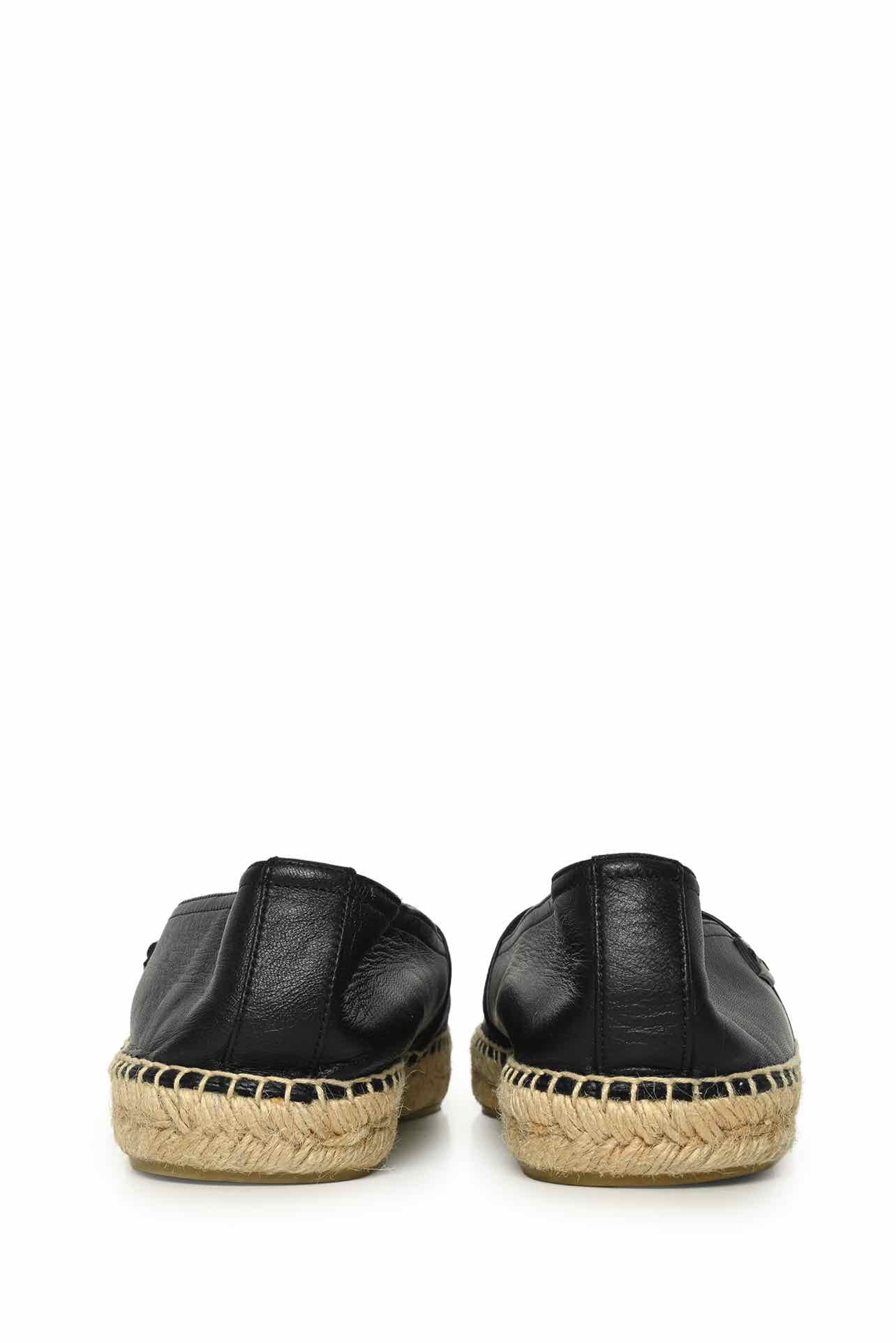 Saint Laurent Size 40.5 Leather Espadrilles - Image 4
