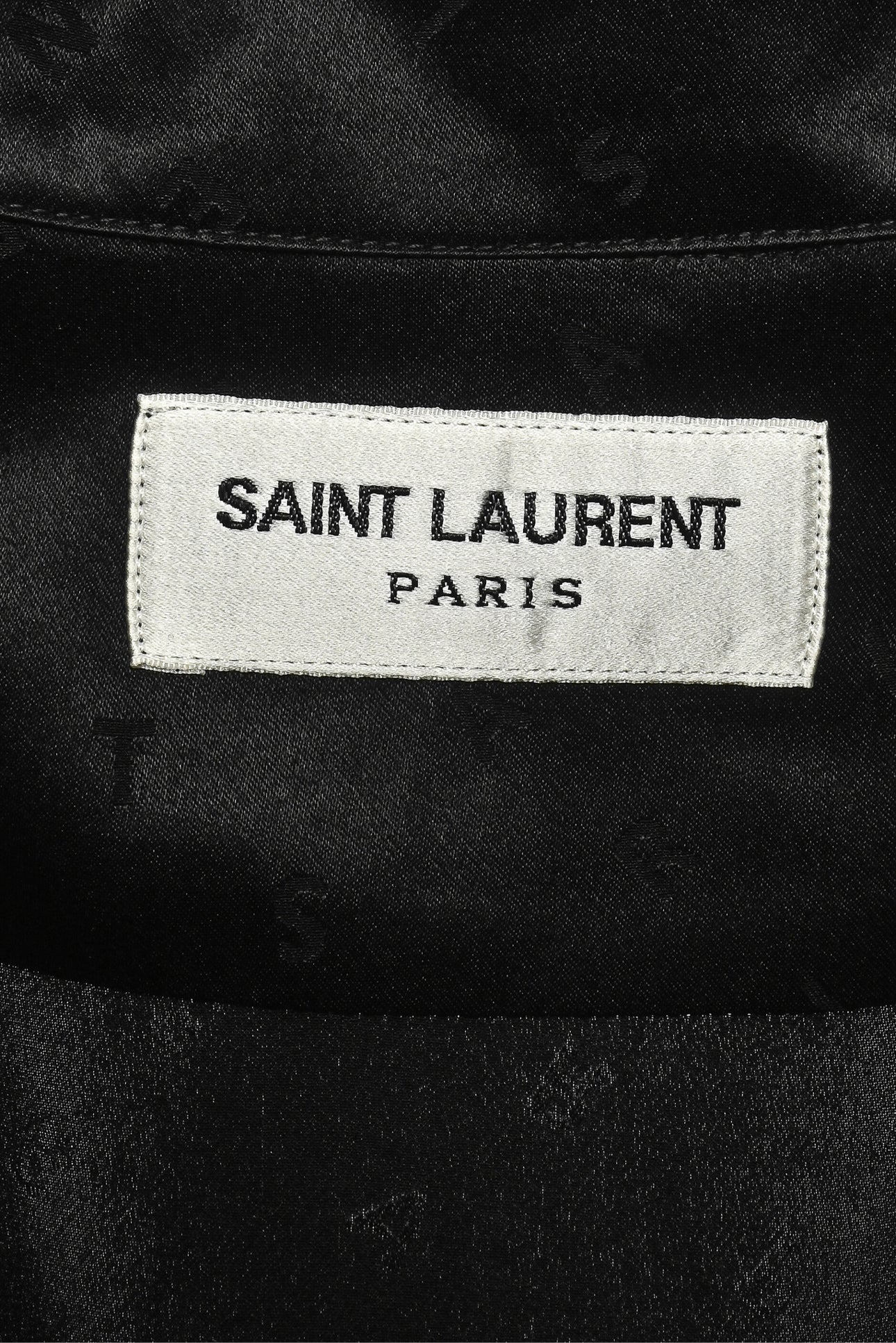 Saint Laurent Size M Men's 2021 Camp-Collar Silk Letters Shirt Short Sleeve - Image 3