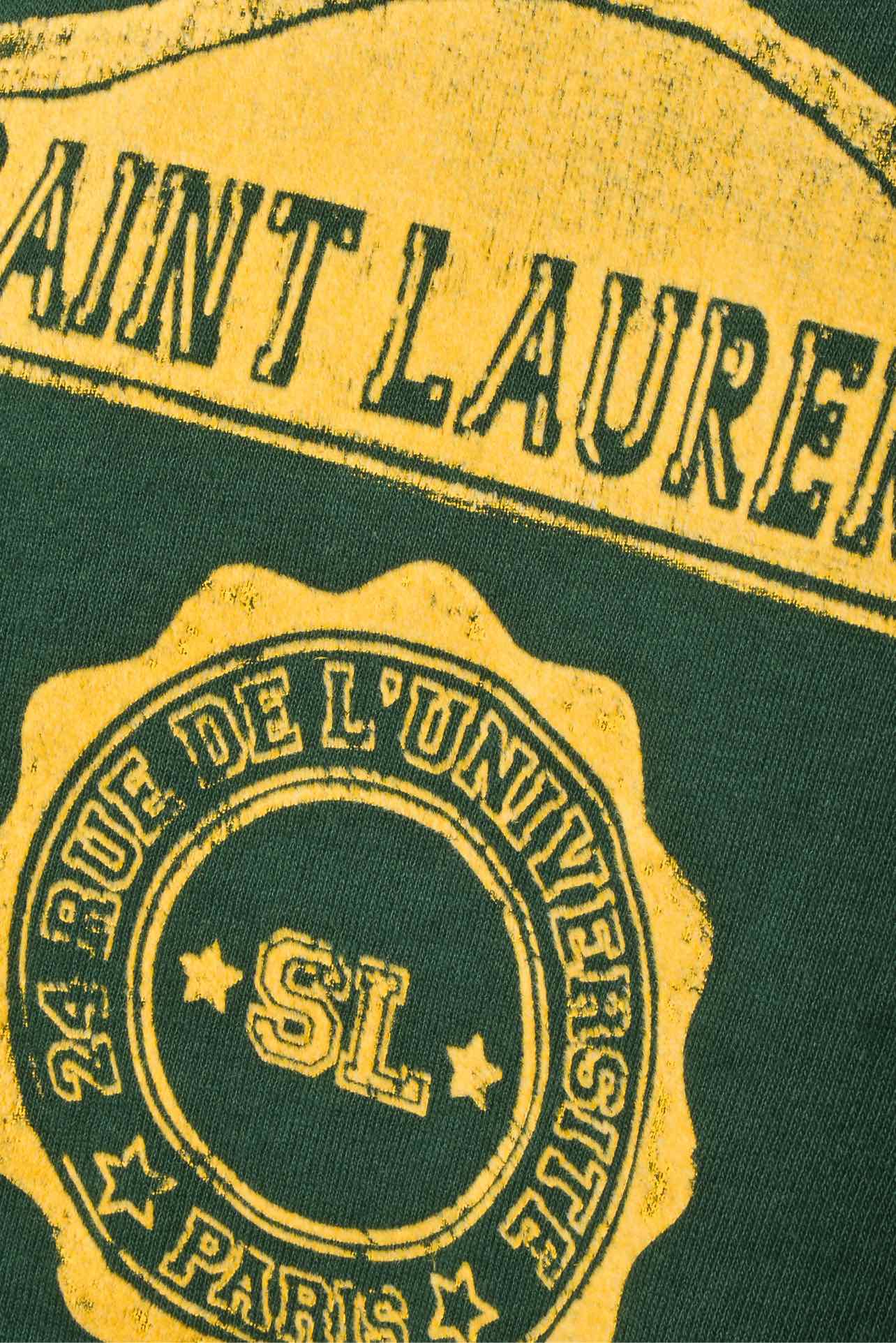 Saint Laurent Size M Men's 2022 Distressed Crest Logo T-shirt - Image 3