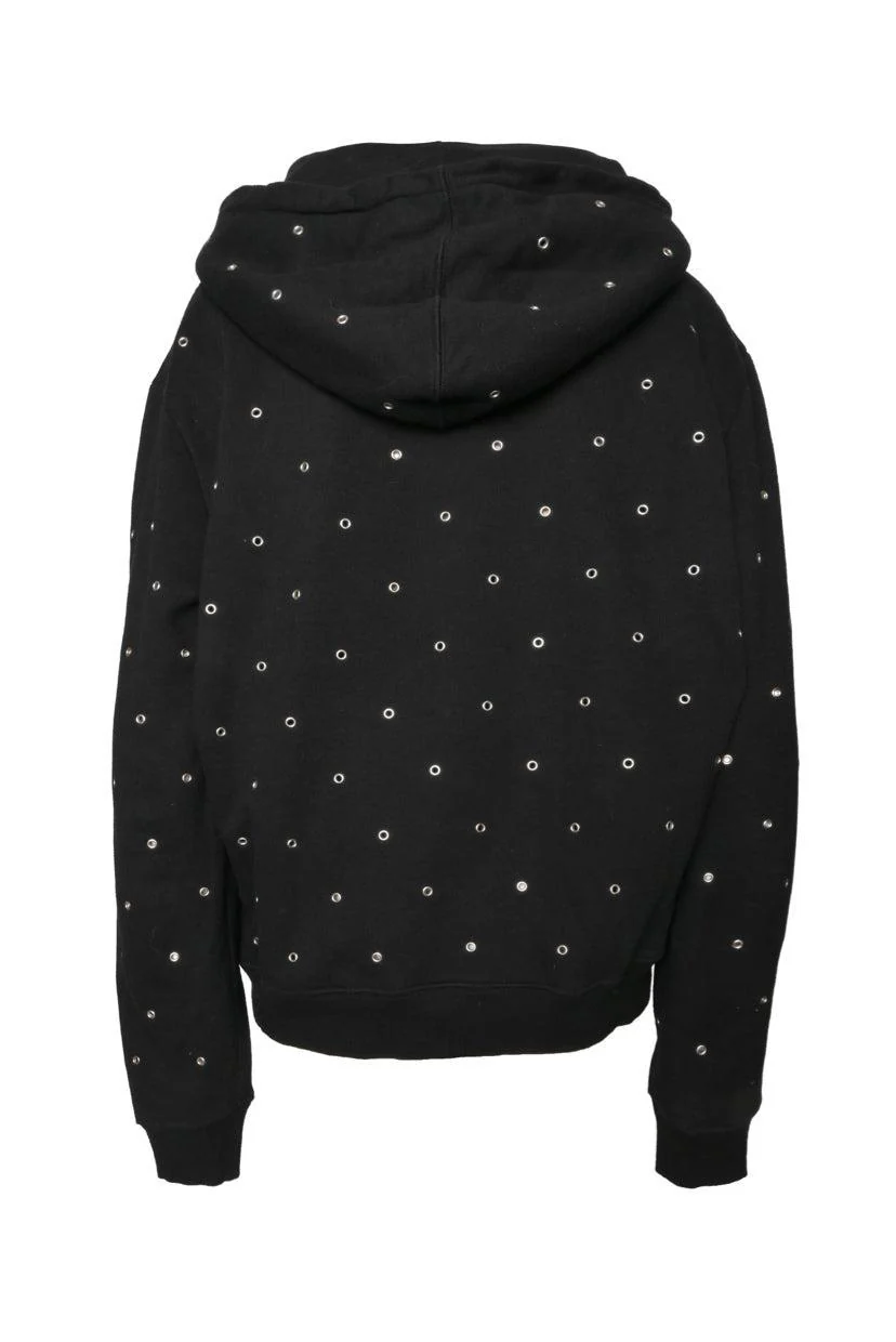 Saint Laurent Size M Rivet Studded Logo Hoodie - Image 3