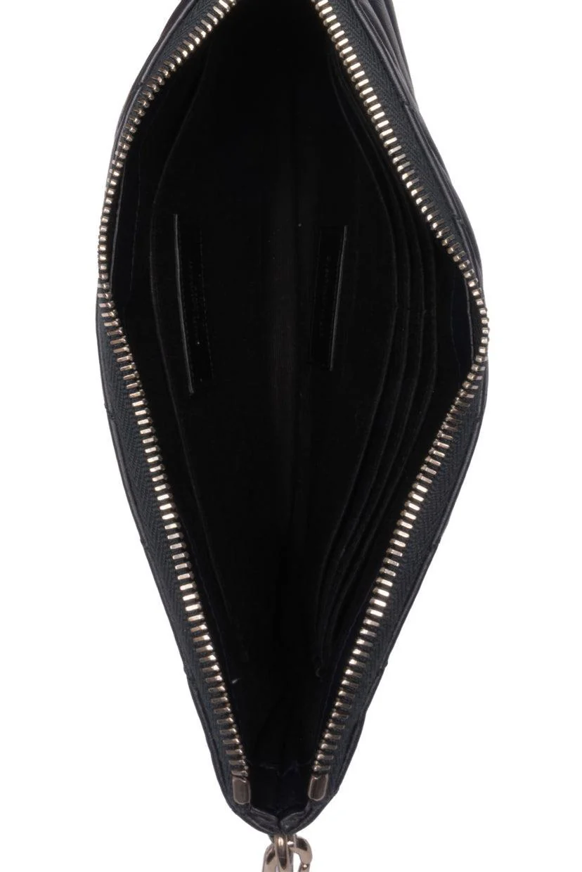 Saint Laurent YSL Monogram Chevron Quilted Leather Wristlet - Image 5