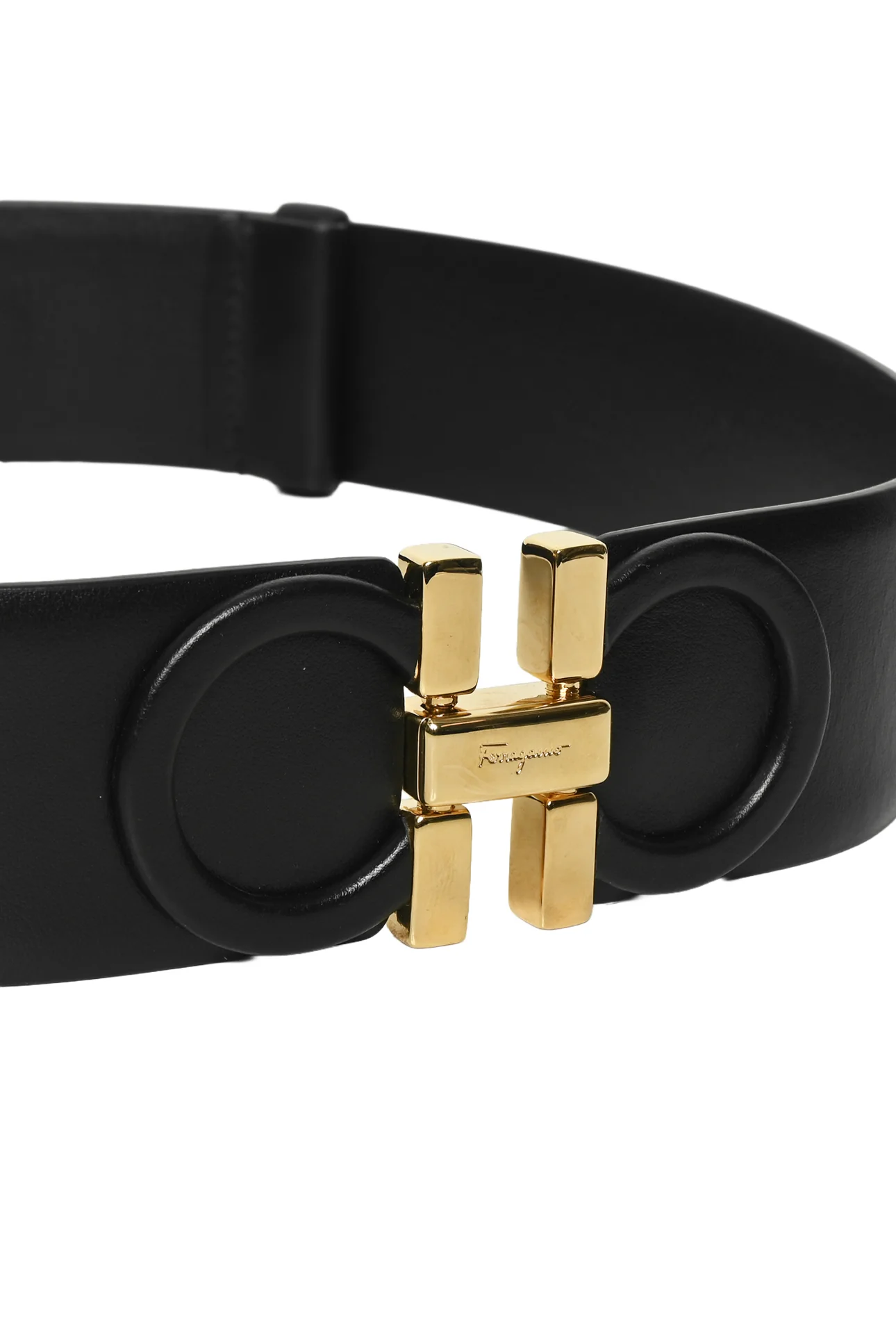 Salvatore Ferragamo Adjustable Gancini Buckle Wide Belt - Image 3
