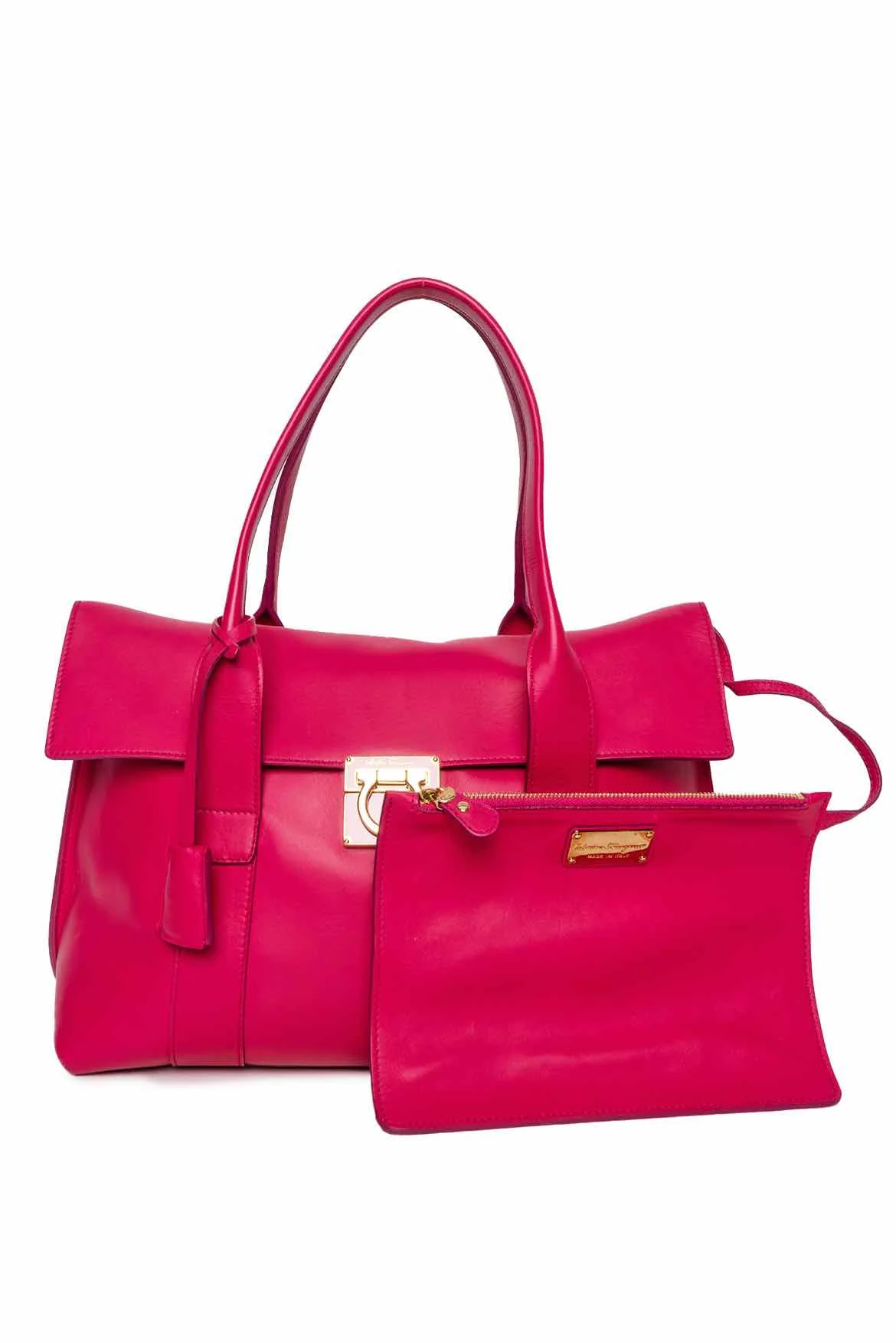Salvatore Ferragamo Flap Top Gancini Tote - Image 7