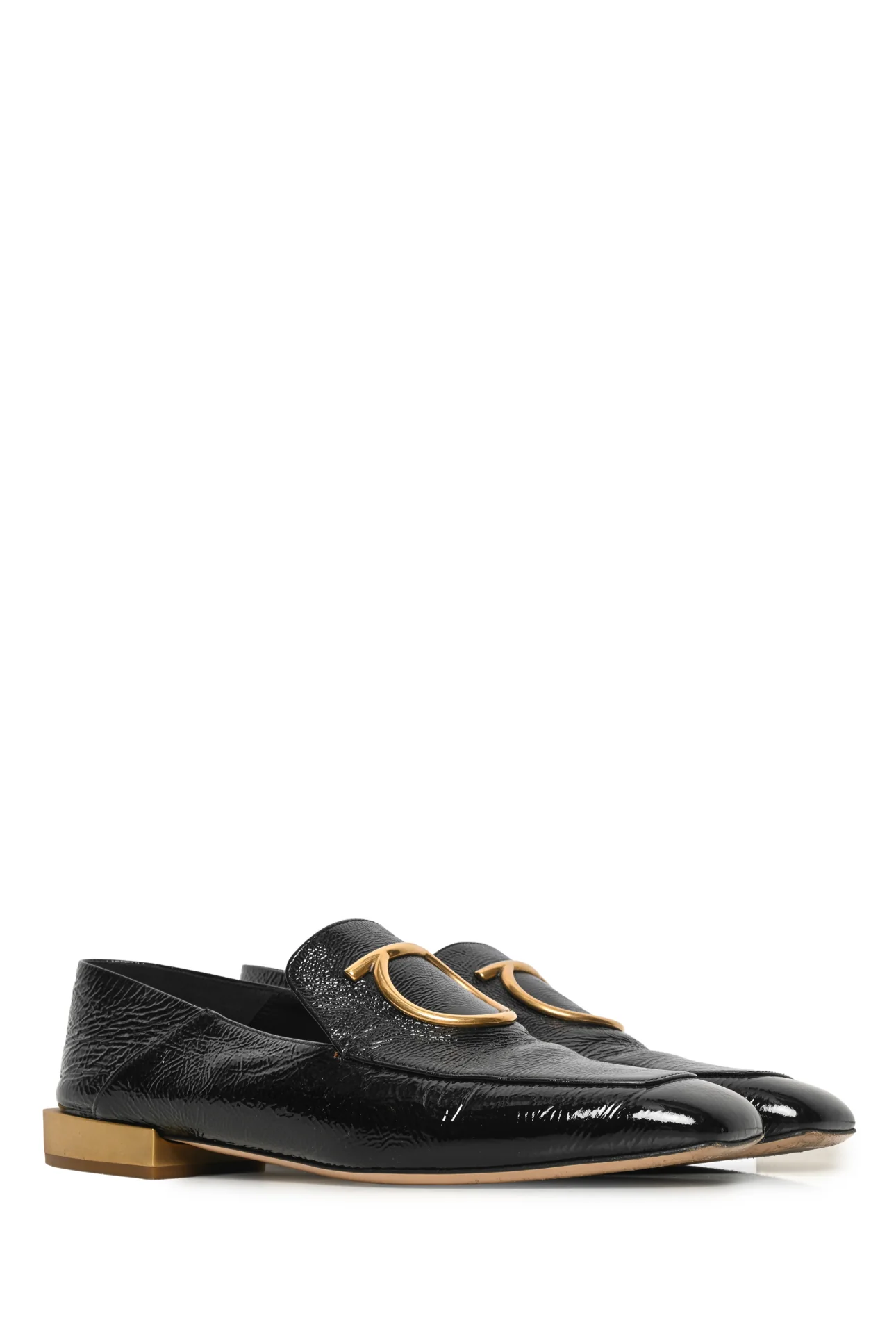 Salvatore Ferragamo Size 7 Lana Crinkle Patent Flats - Image 2