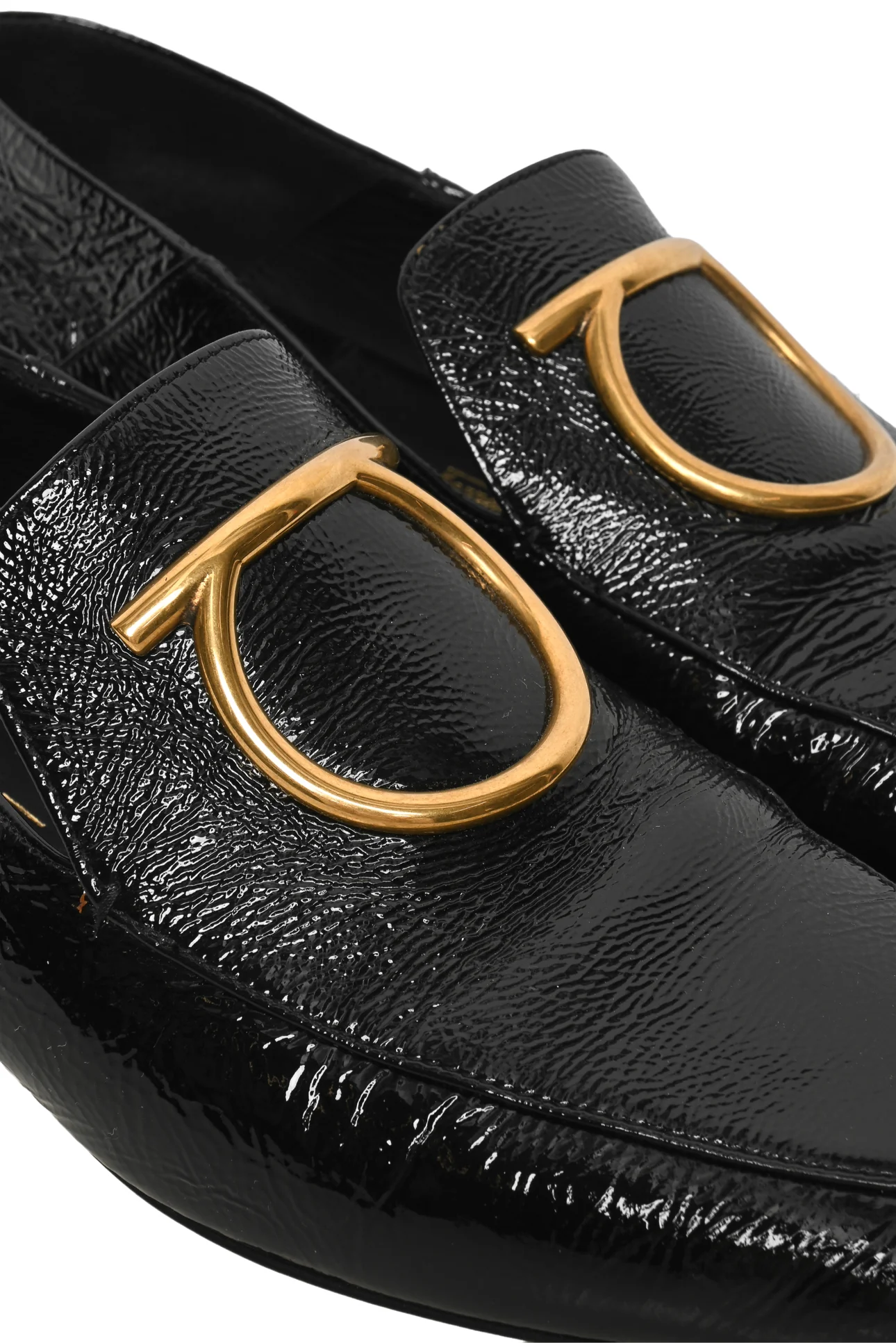 Salvatore Ferragamo Size 7 Lana Crinkle Patent Flats - Image 5