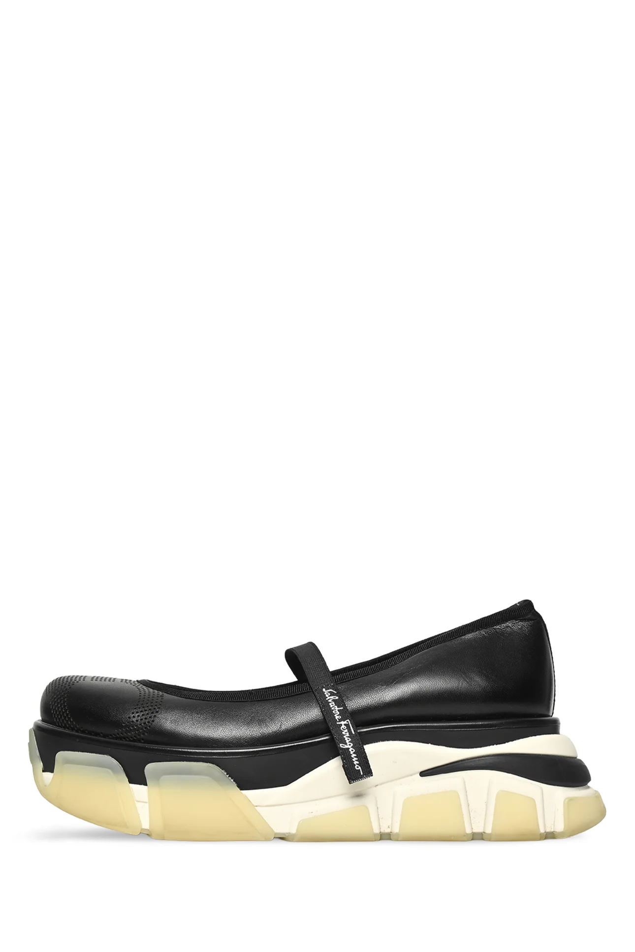 Salvatore Ferragamo Size 8 Perforated Platform Mary Jane Flats - Image 3