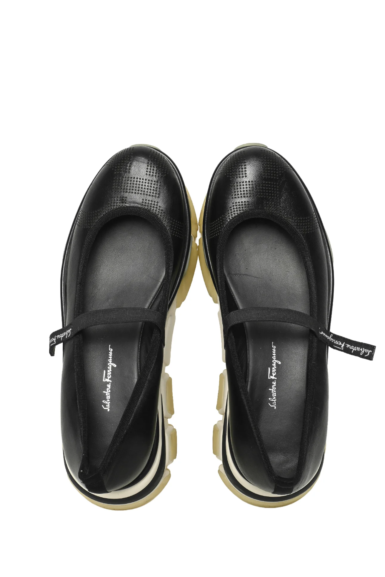 Salvatore Ferragamo Size 8 Perforated Platform Mary Jane Flats - Image 5