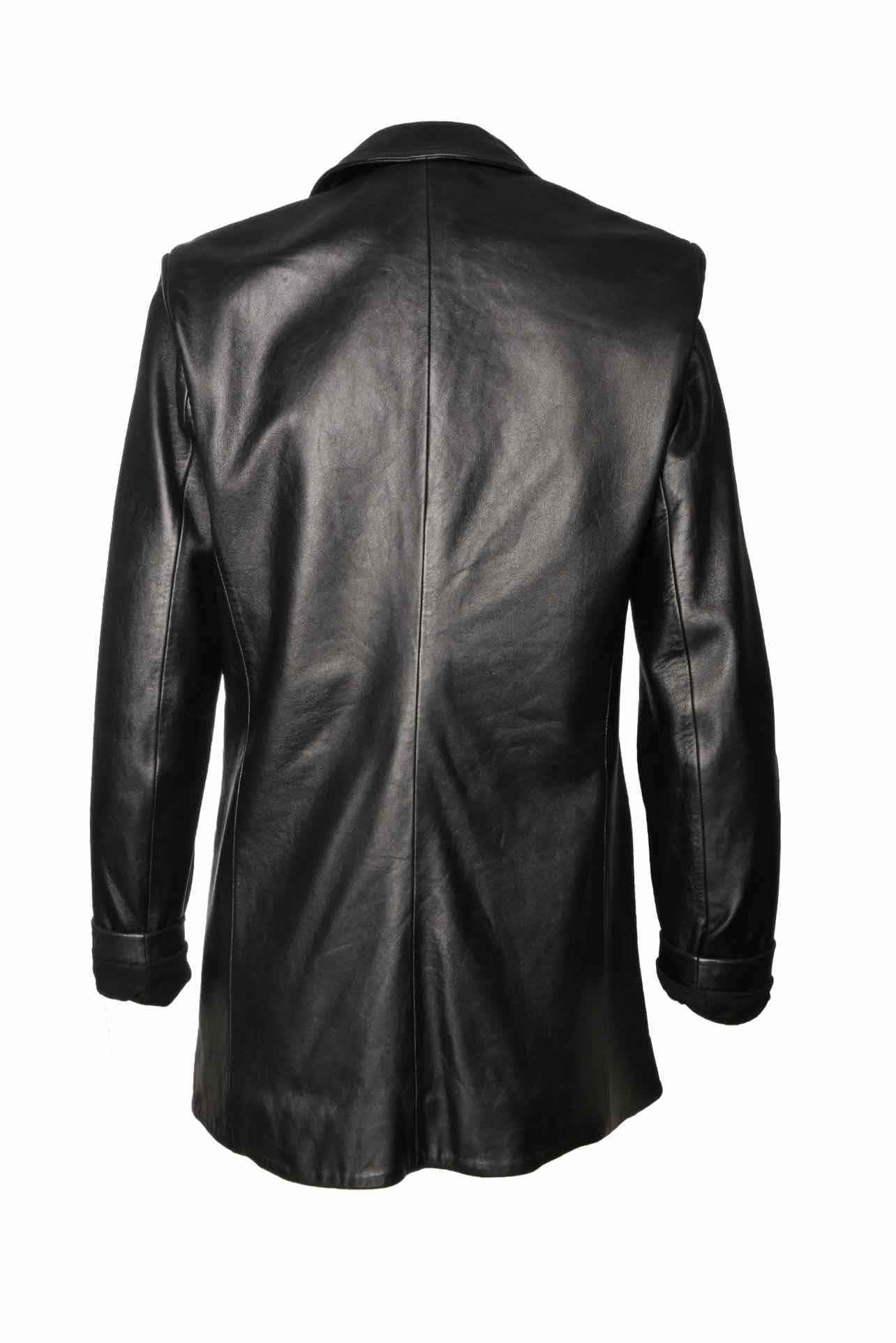 Sandro Size 2 Lamb Leather Single Button Blazer - Image 2