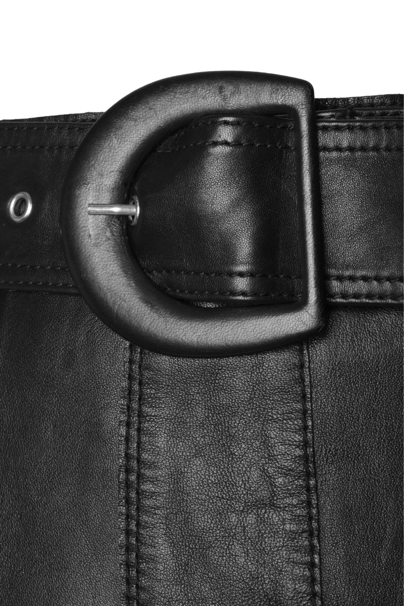 Sandro Size 3 Lamb Leather A-Line Skirt - Image 4