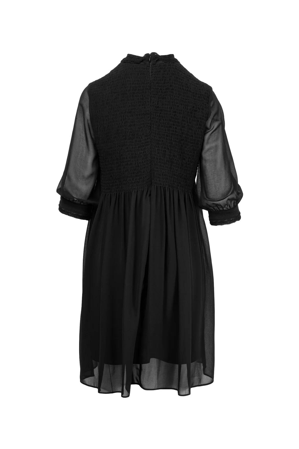 Sandro Size 3 Ruched & Lace Trim Mini Dress - Image 2