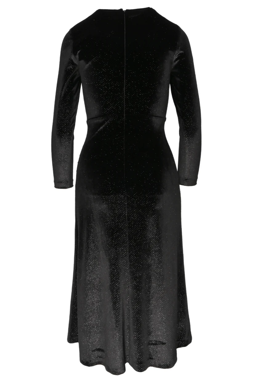 Sandro Size 34 Crystal Embellished Ruched Velvet Midi Dress - Image 2