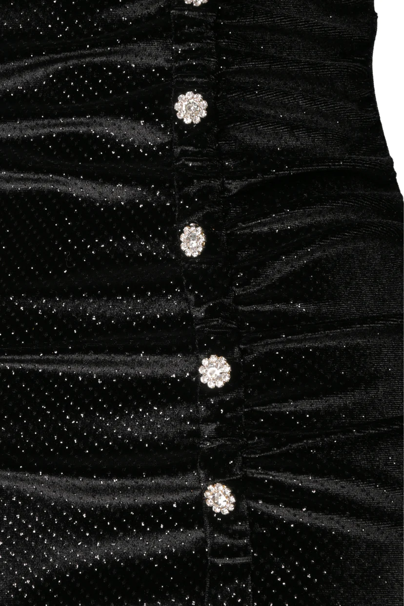Sandro Size 34 Crystal Embellished Ruched Velvet Midi Dress - Image 3