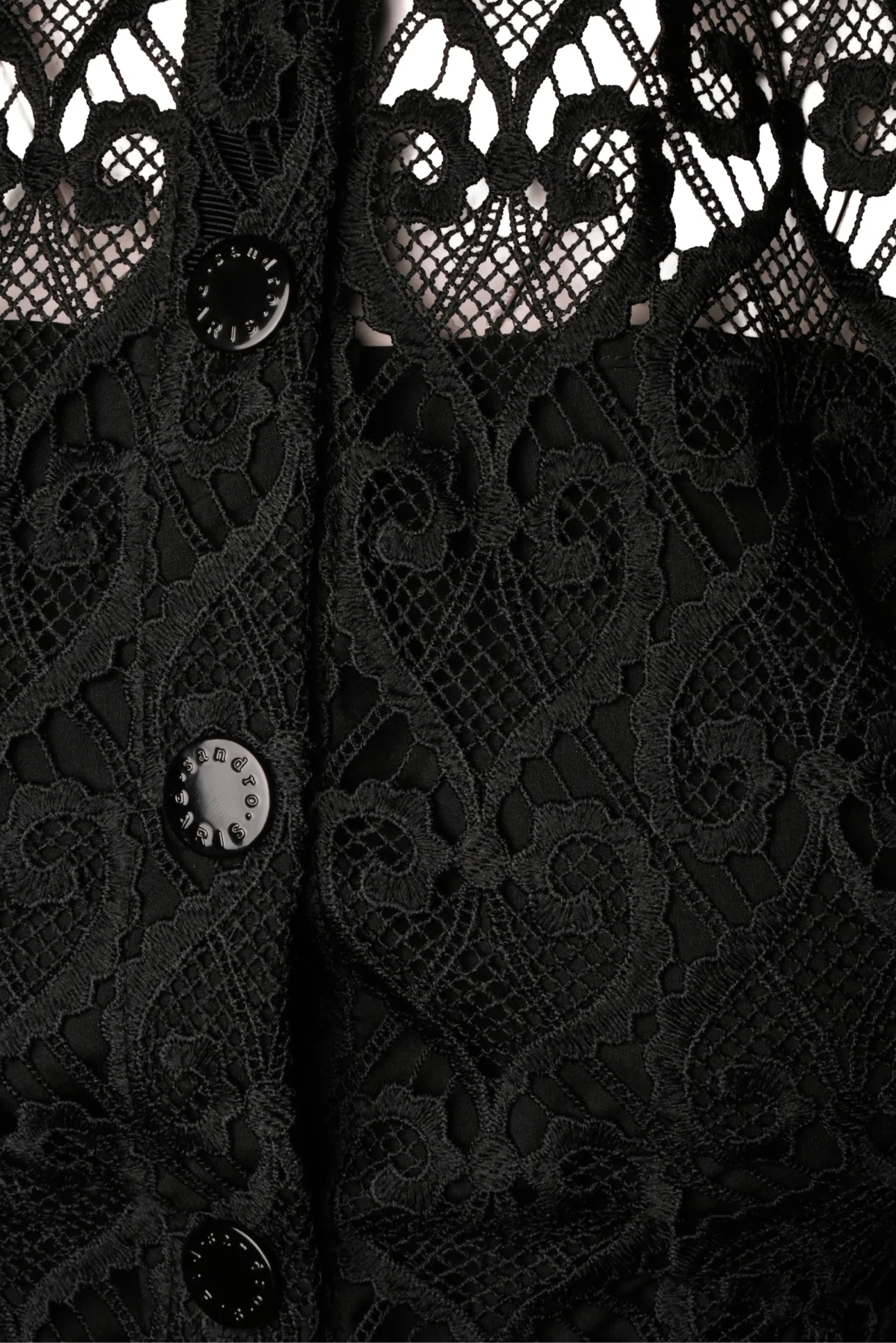 Sandro Size 34 Sylvia Collared Lace Shirt Dress - Image 3