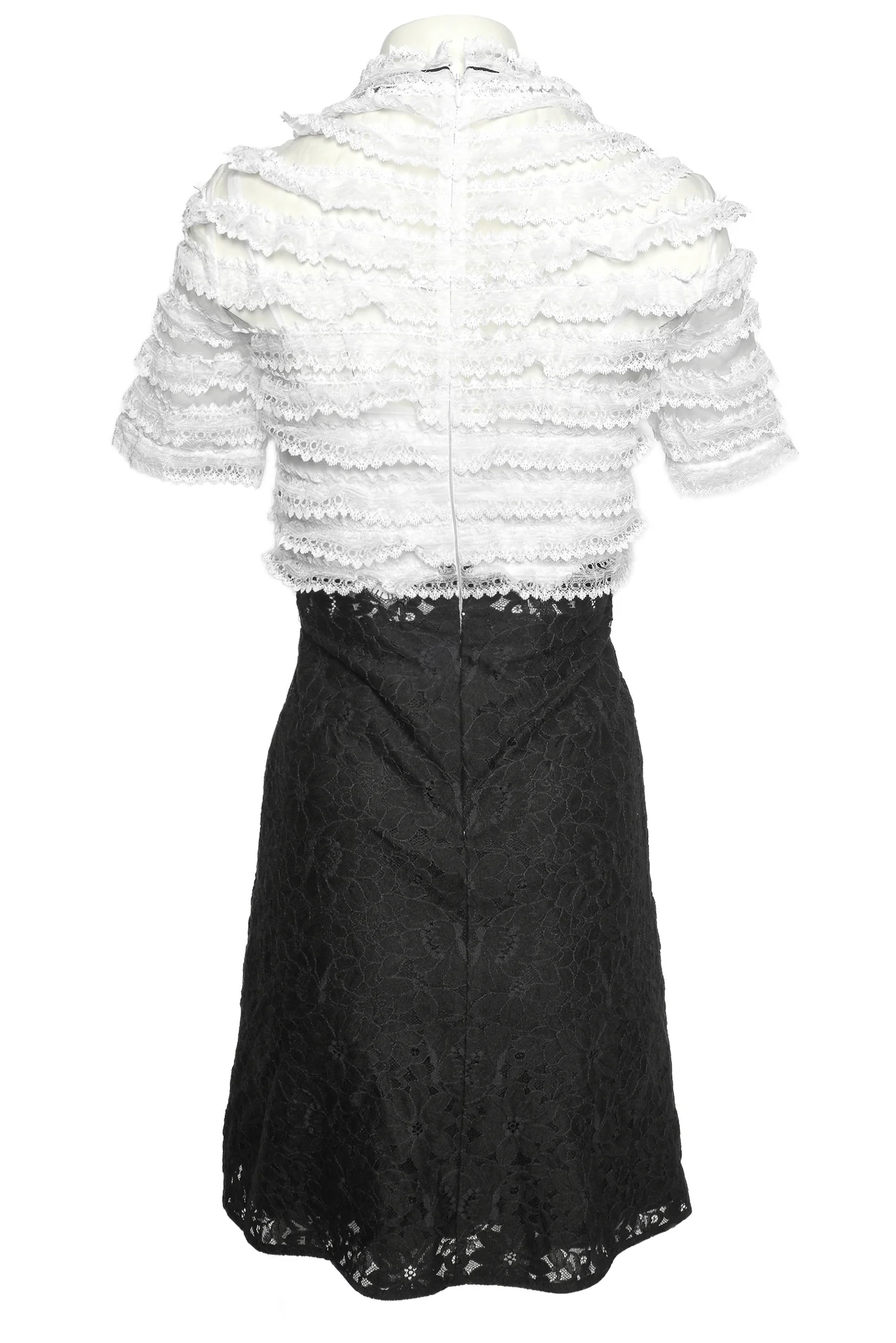 Sandro Size 34 Two Tone Lace Mini Dress - Image 2